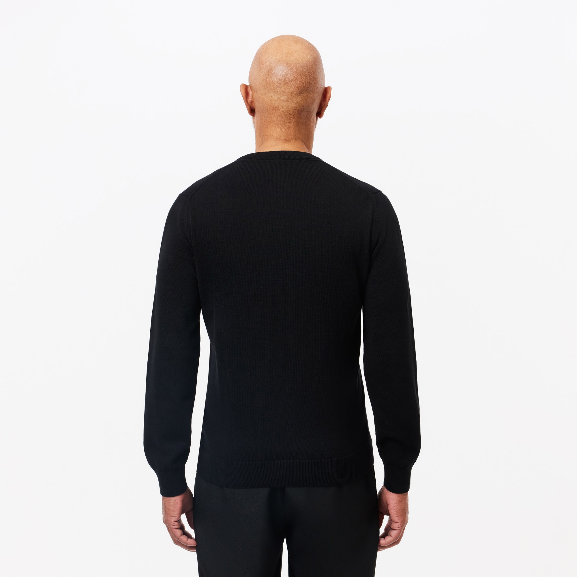 Lacoste Erkek Regular Fit V Yaka Organik Pamuk Siyah Triko