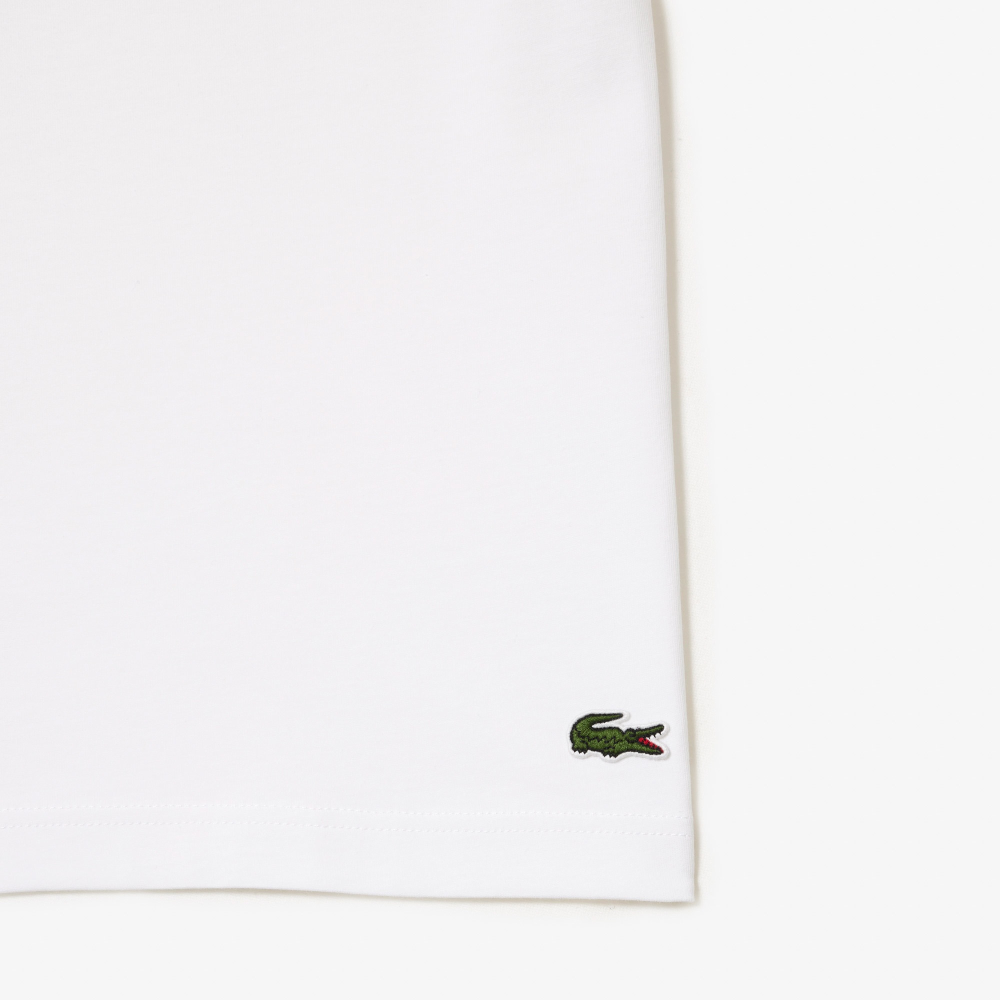 Lacoste Erkek Regular Fit Bisiklet Yaka Baskılı Beyaz T-Shirt
