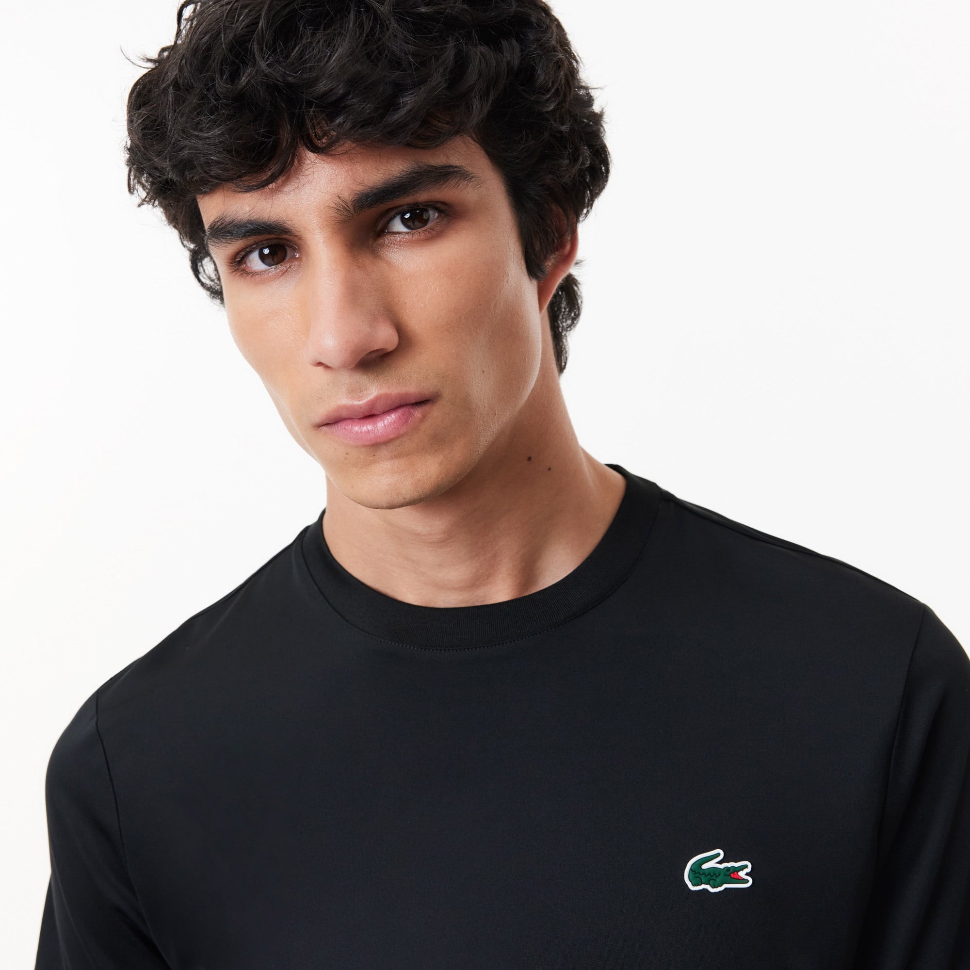Lacoste SPORT Erkek Slim Fit Bisiklet Yaka Siyah T-Shirt