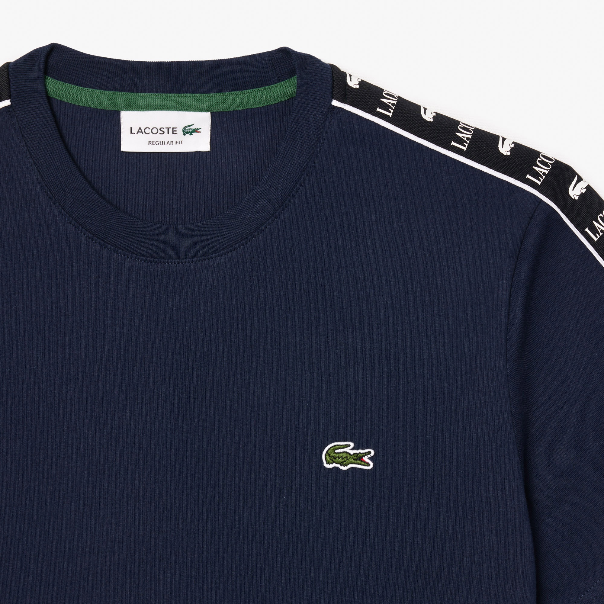 Lacoste Erkek Regular Fit Bisiklet Yaka Baskılı Lacivert T-Shirt
