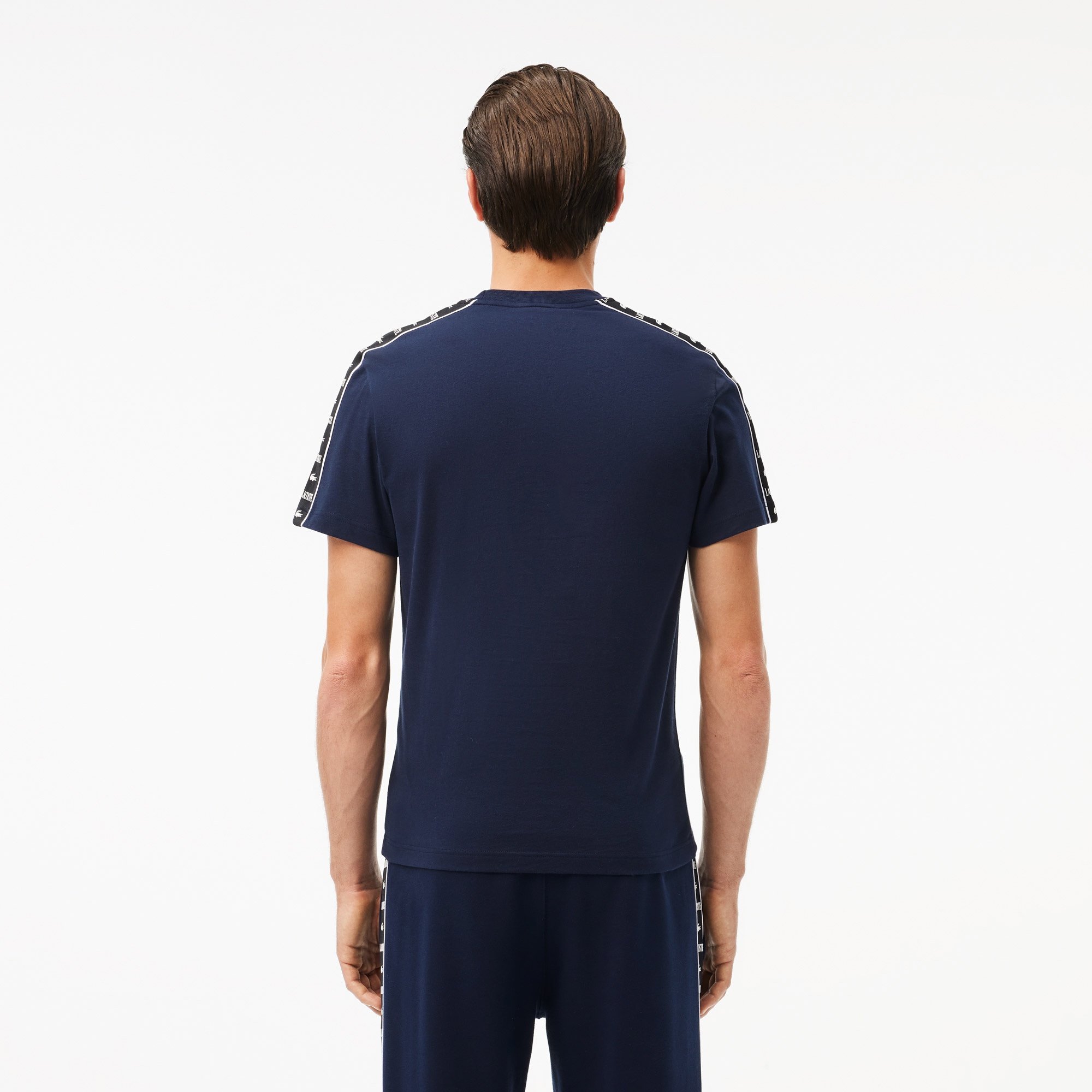 Lacoste Erkek Regular Fit Bisiklet Yaka Baskılı Lacivert T-Shirt