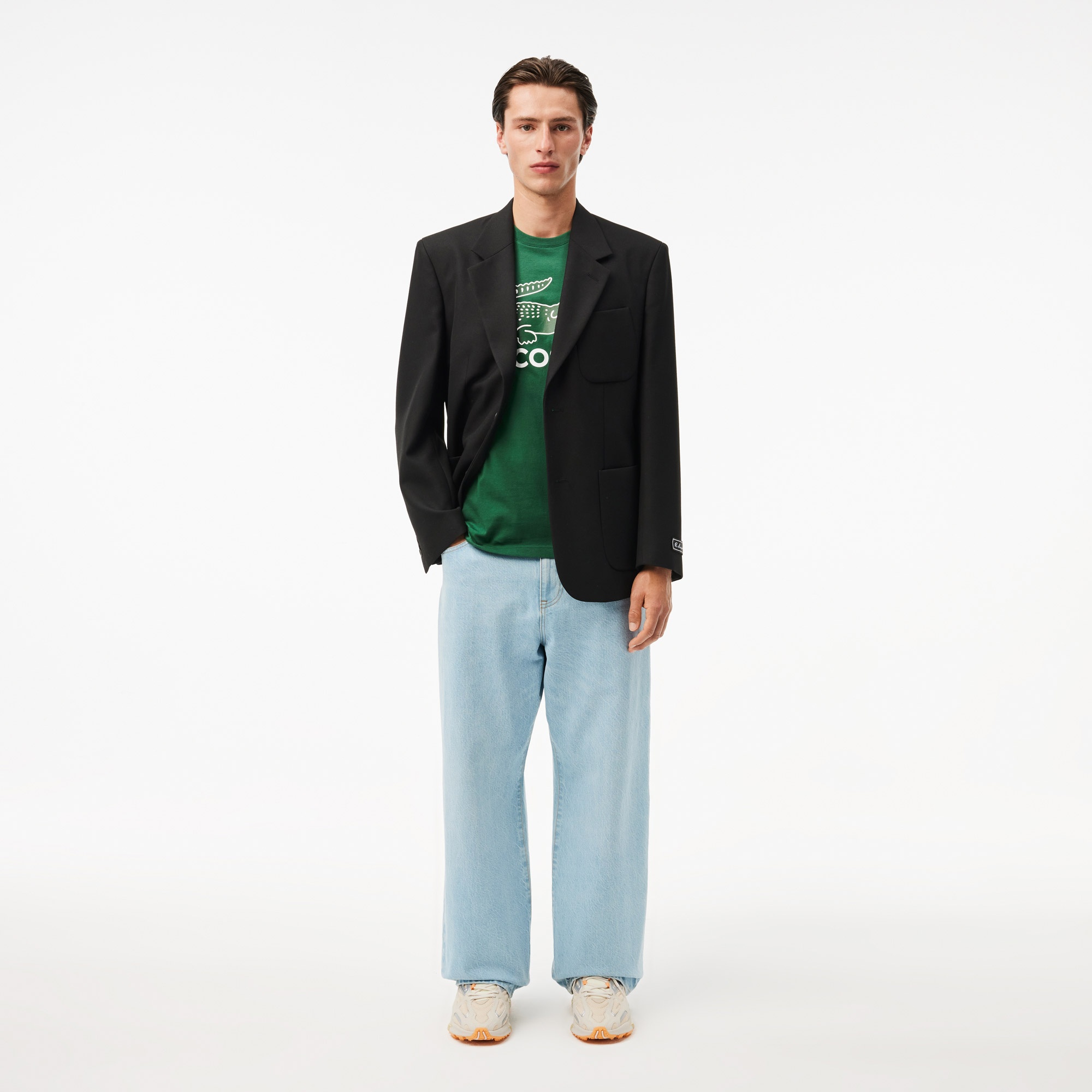 Lacoste Erkek Regular Fit Bisiklet Yaka Baskılı Yeşil T-Shirt