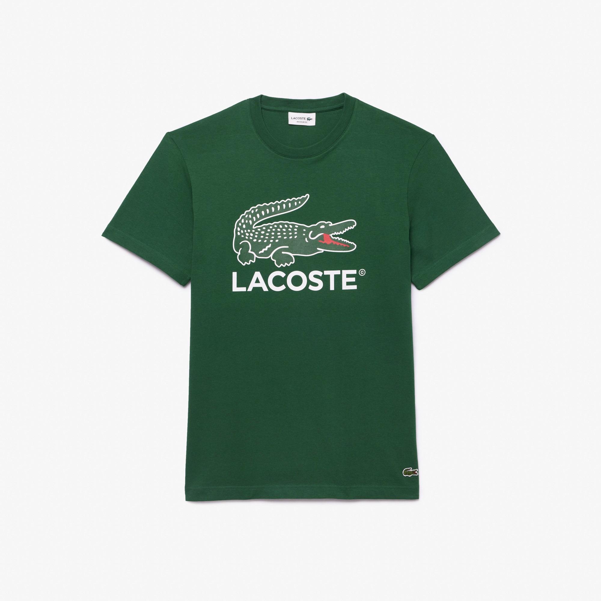 Lacoste Erkek Regular Fit Bisiklet Yaka Baskılı Yeşil T-Shirt