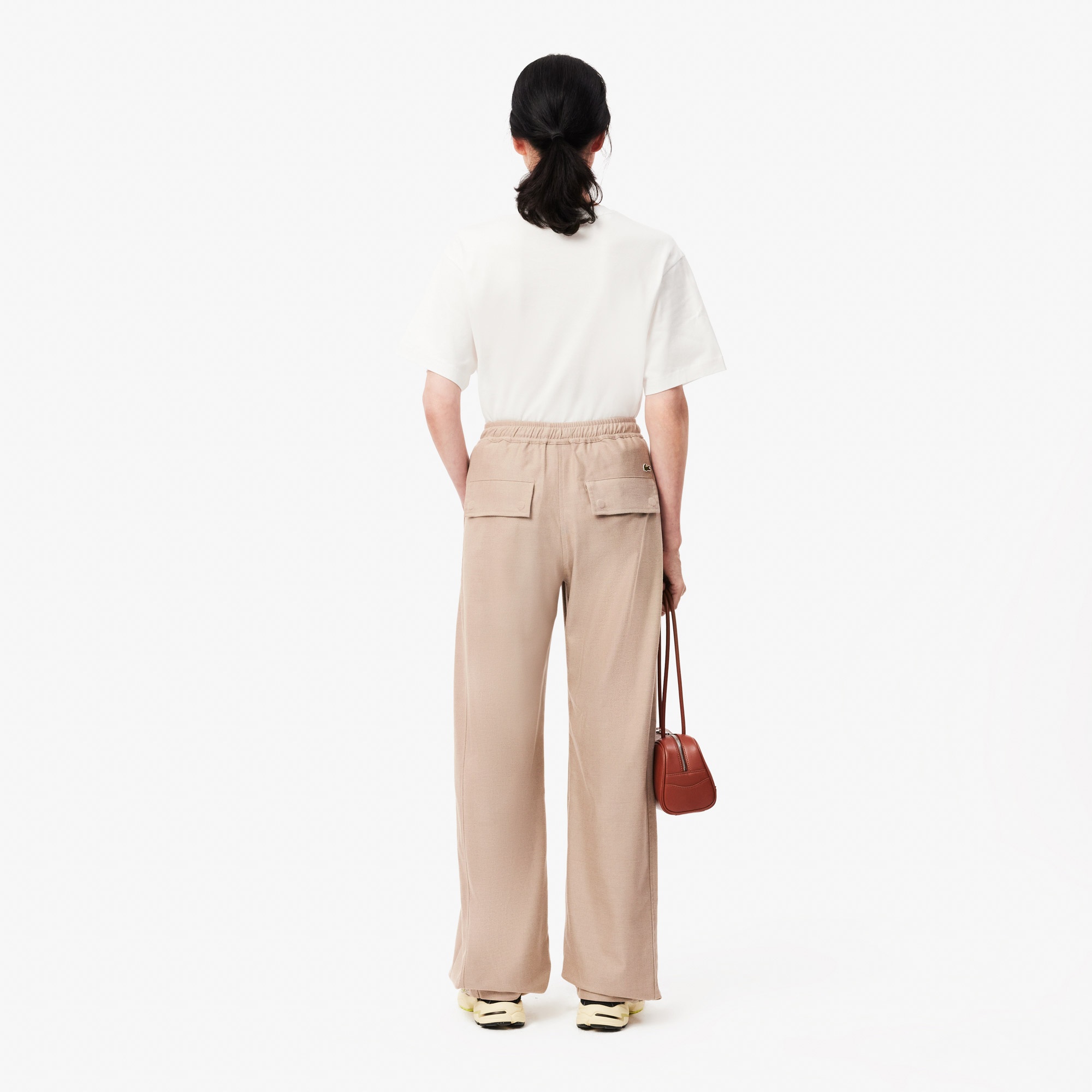 Lacoste Kadın Wide Fit Bej Pantolon