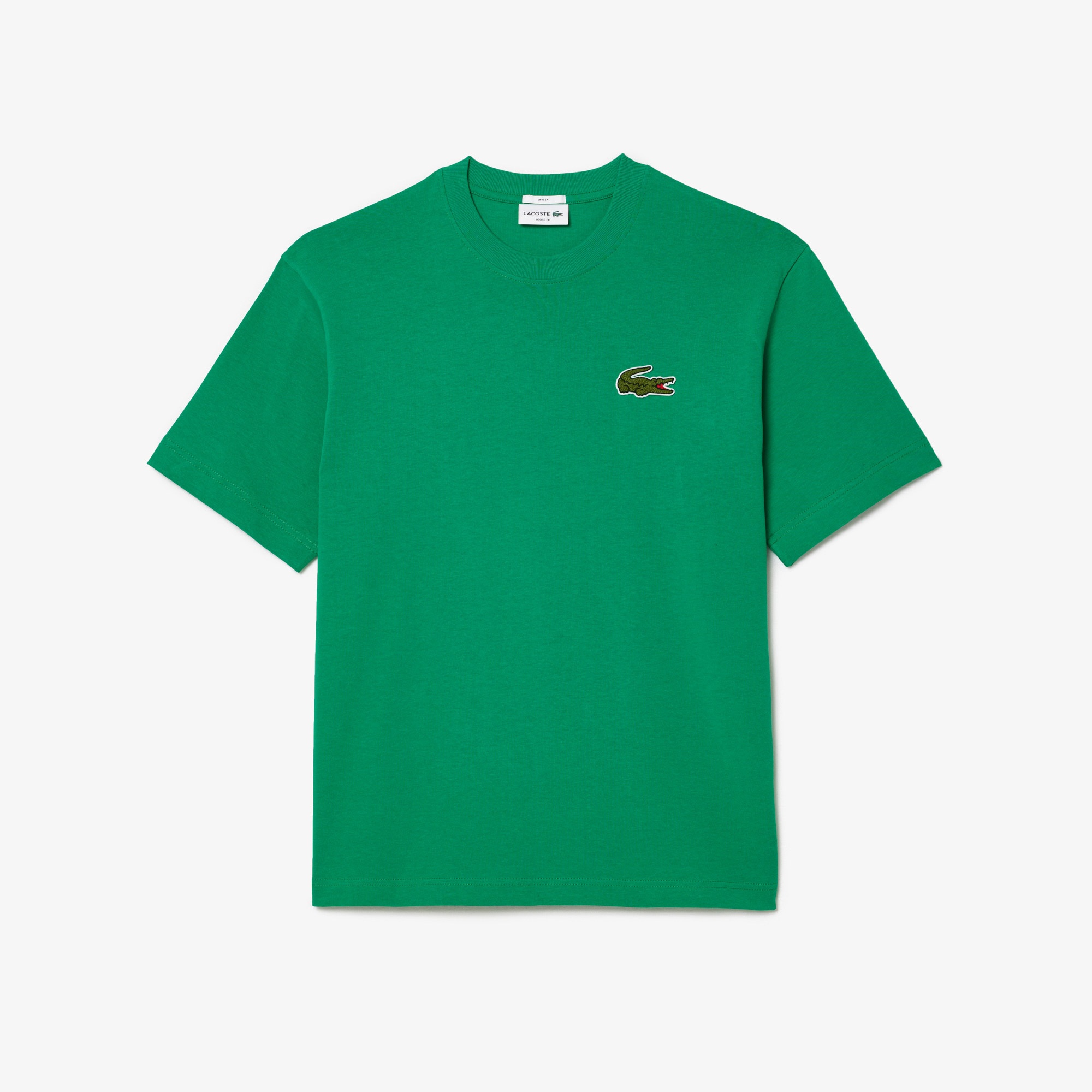 Lacoste Unisex Loose Fit Bisiklet Yaka Organik Pamuk Yeşil T-Shirt