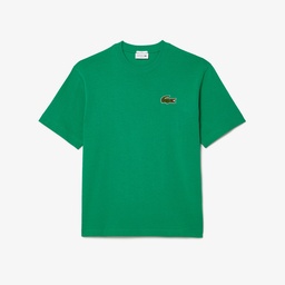 Lacoste Unisex Loose Fit Bisiklet Yaka Organik Pamuk Yeşil T-Shirt Yeşil
