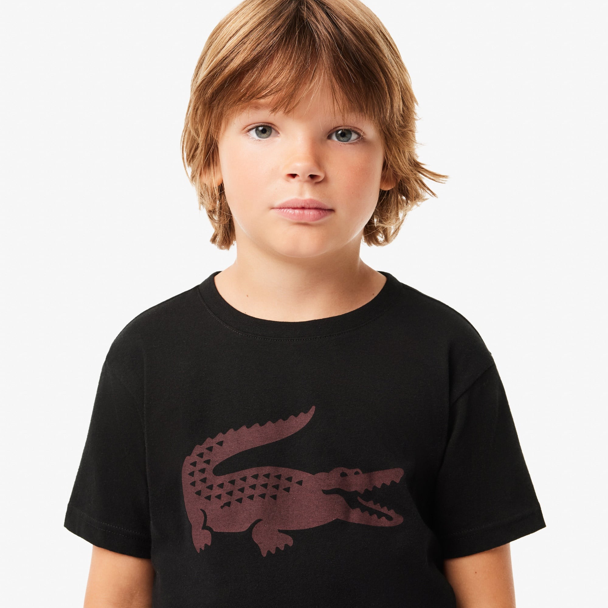 Lacoste Erkek Çocuk Baskılı Siyah T-Shirt