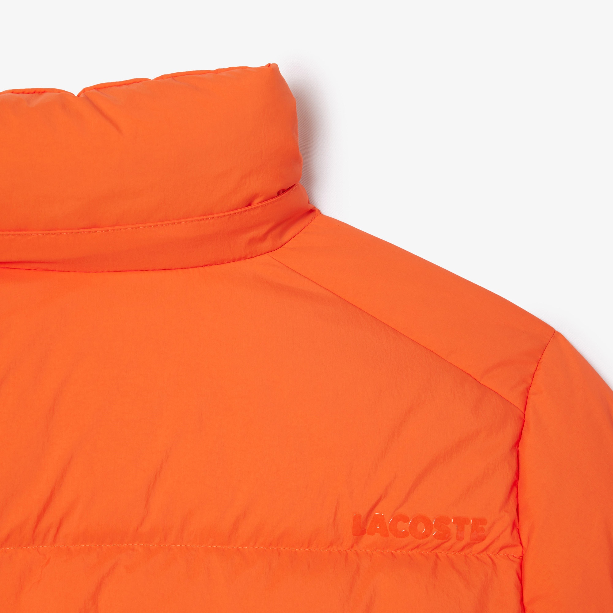 Lacoste Kadın Relaxed Fit Kapüşonlu Turuncu Şişme Mont