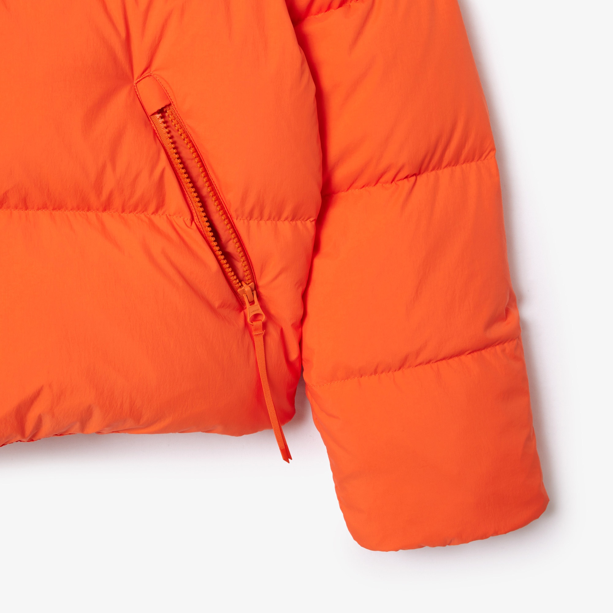 Lacoste Kadın Relaxed Fit Kapüşonlu Turuncu Şişme Mont