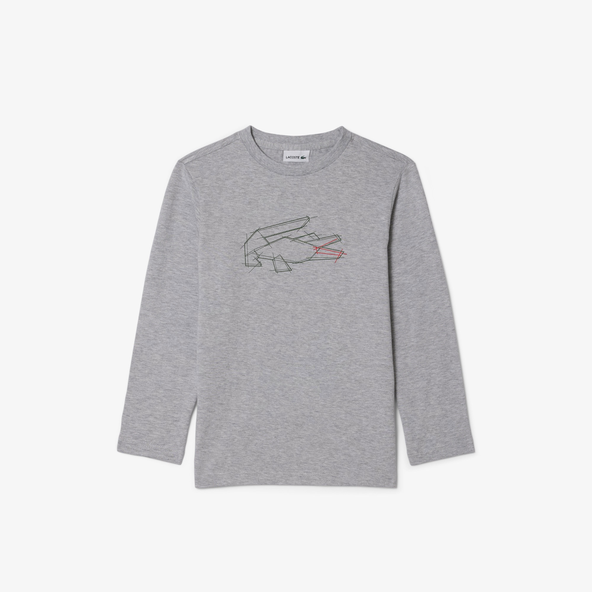 Lacoste Erkek Çocuk Baskılı Gri T-Shirt