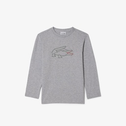Lacoste Erkek Çocuk Baskılı Gri T-Shirt Gri