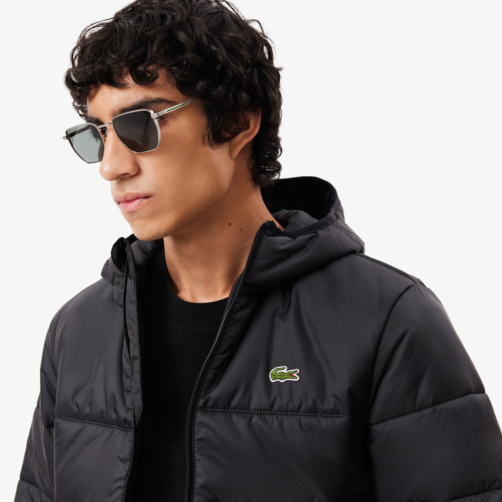 Lacoste Erkek Regular Fit Kapüşonlu Siyah Mont