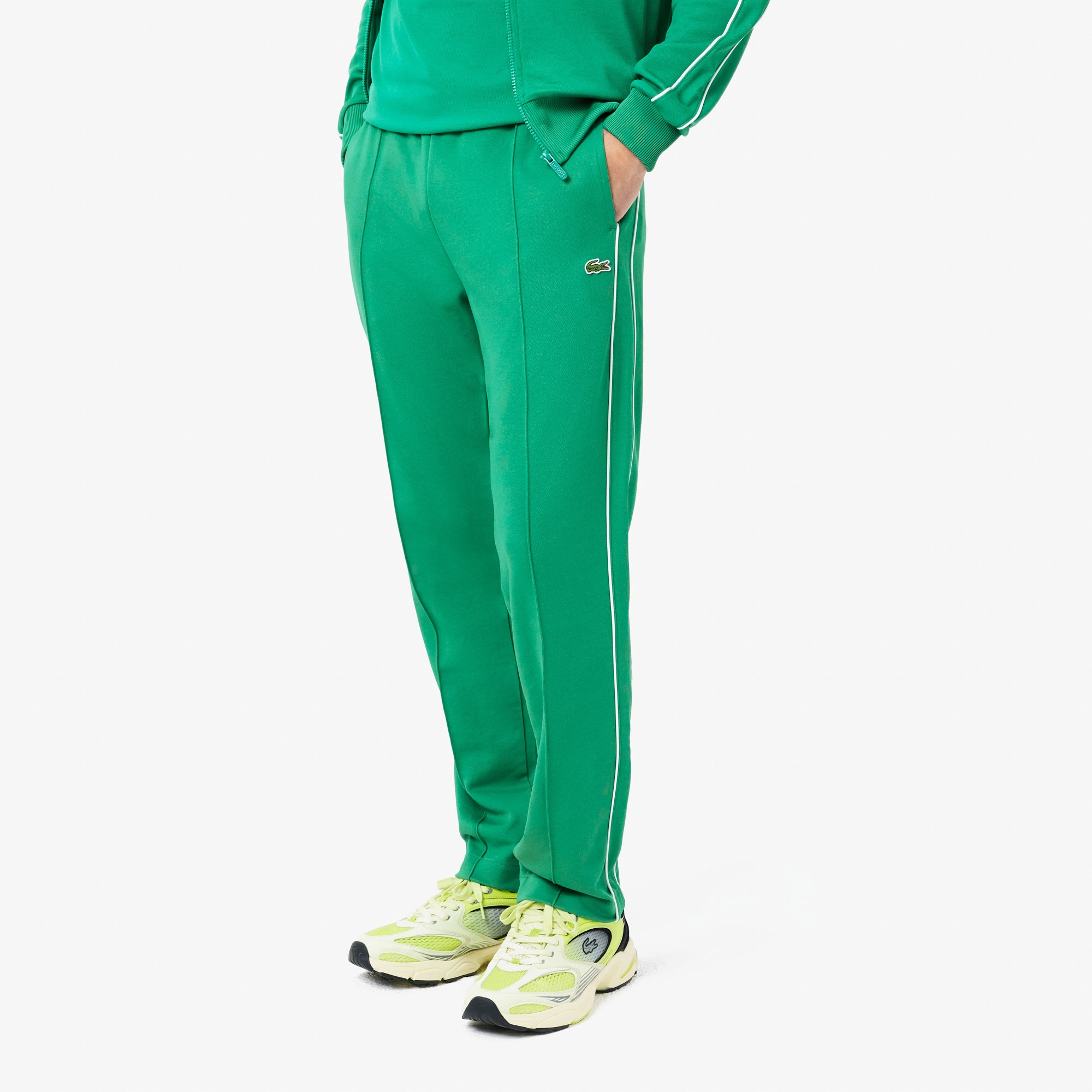 Lacoste Erkek Regular Fit Çizgili Yeşil Eşofman Altı