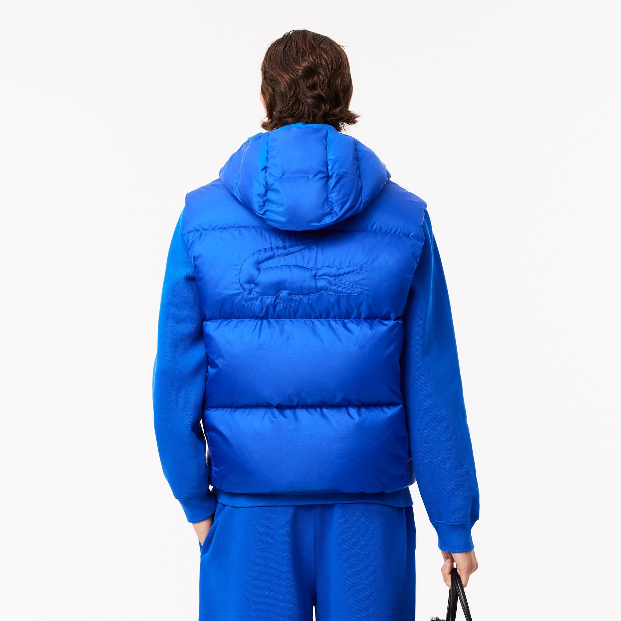 Lacoste Erkek Kapüşonlu Mavi Şişme Yelek