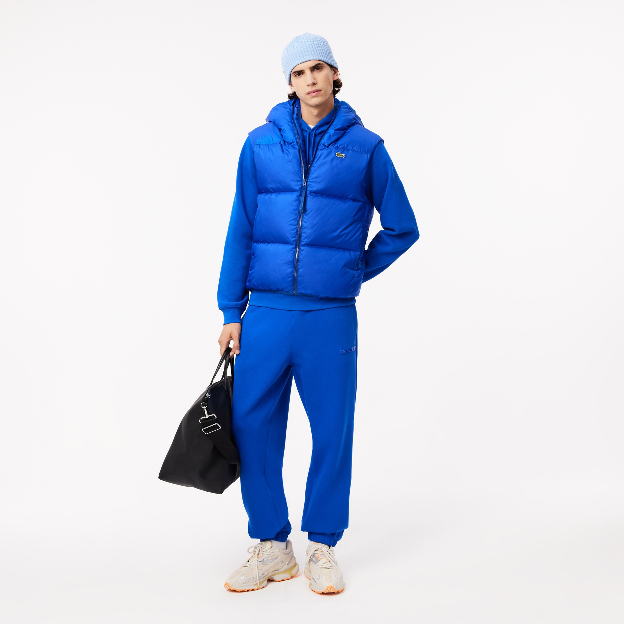 Lacoste Erkek Kapüşonlu Mavi Şişme Yelek