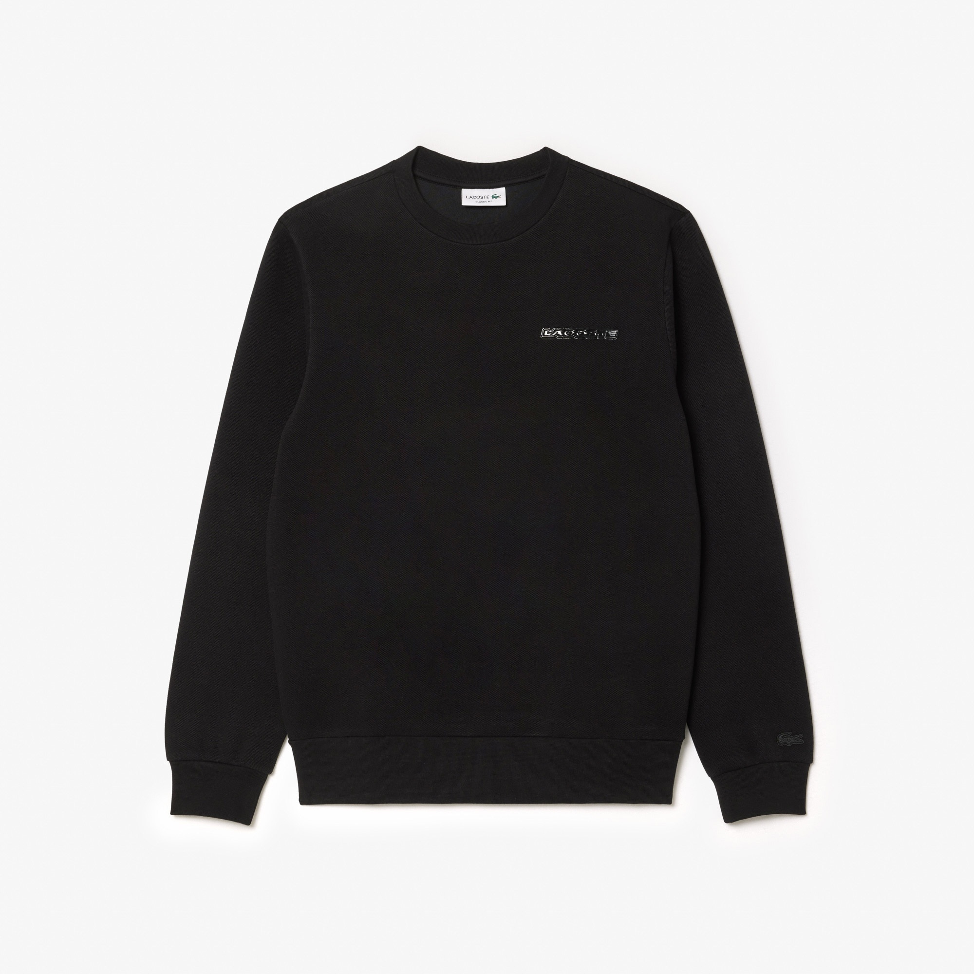 Lacoste Erkek Classic Fit Bisiklet Yaka Siyah Sweatshirt