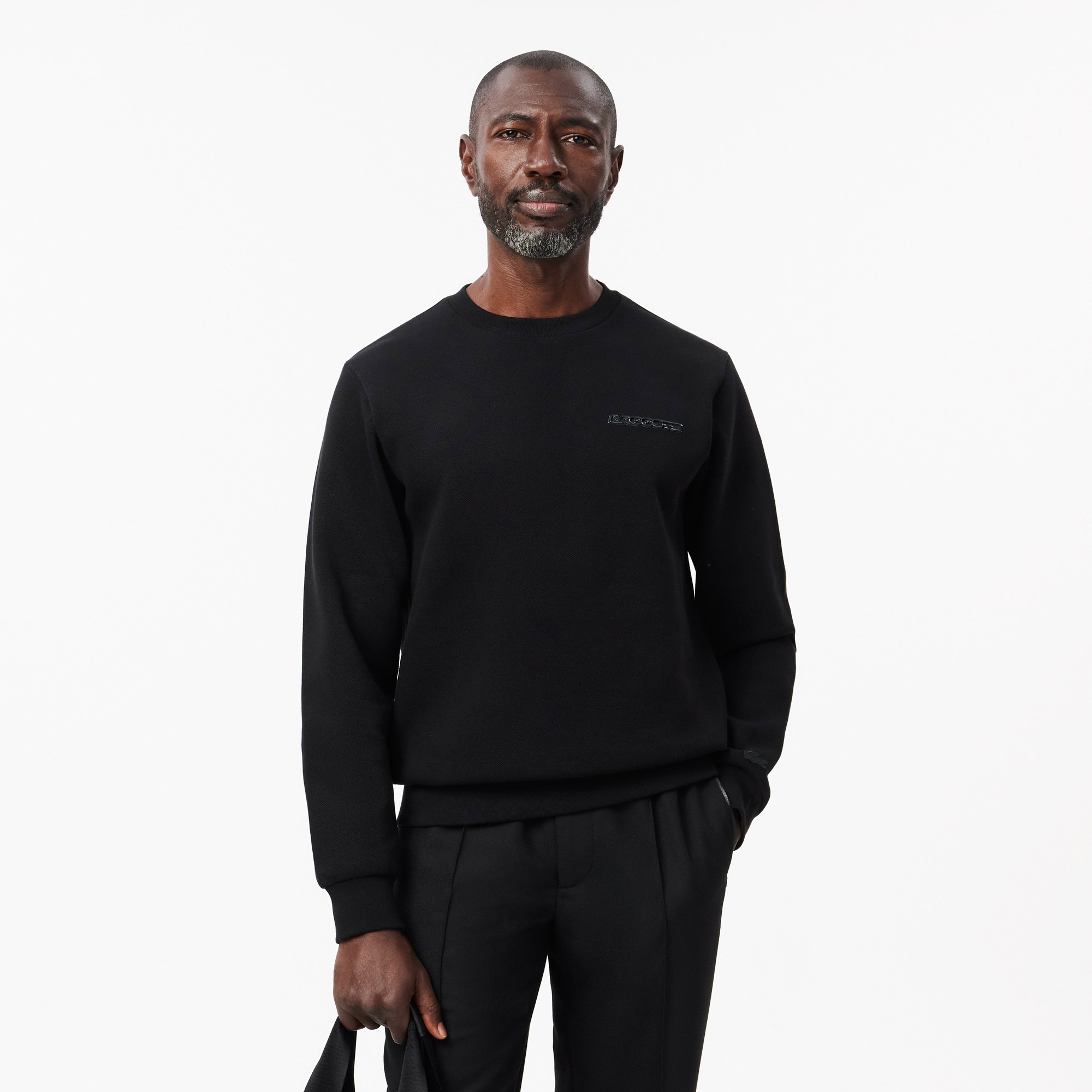 Lacoste Erkek Classic Fit Bisiklet Yaka Siyah Sweatshirt