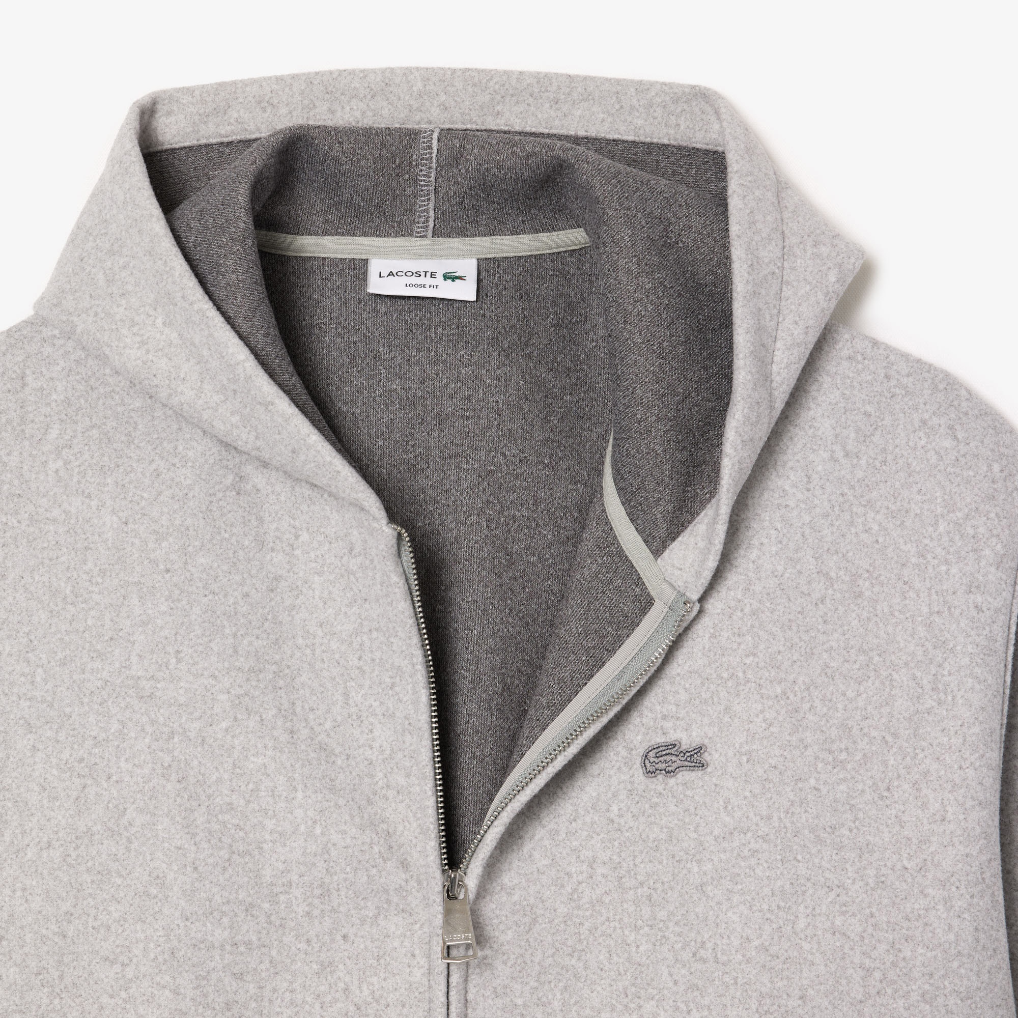 Lacoste Erkek Loose Fit Kapüşonlu Gri Sweatshirt