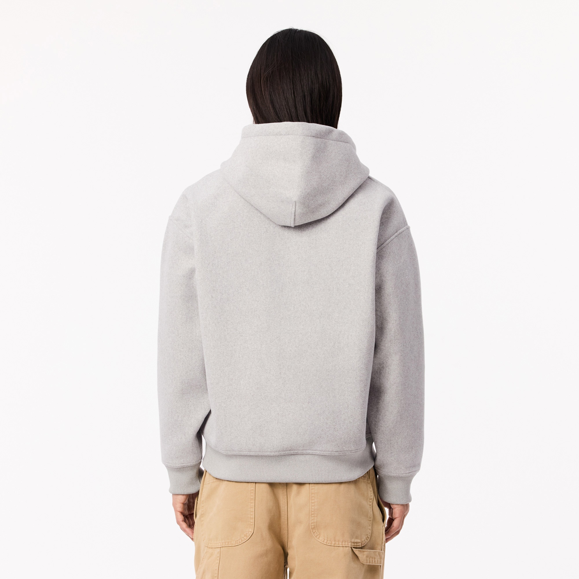 Lacoste Erkek Loose Fit Kapüşonlu Gri Sweatshirt