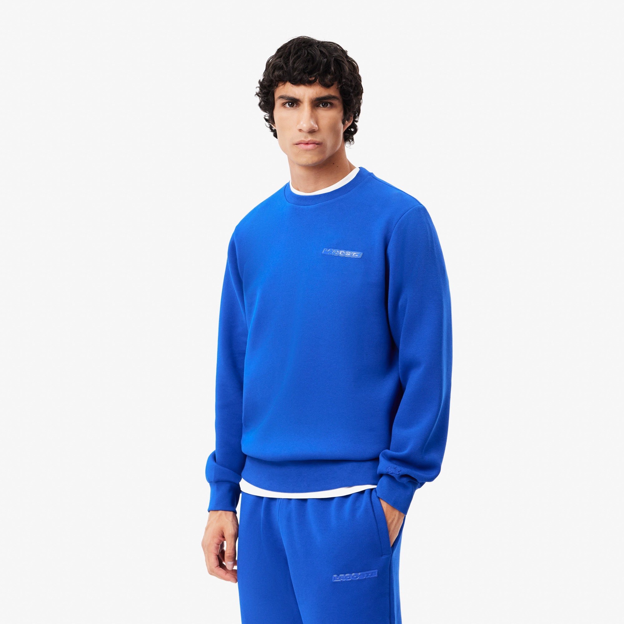 Lacoste Erkek Classic Fit Bisiklet Yaka Mavi Sweatshirt