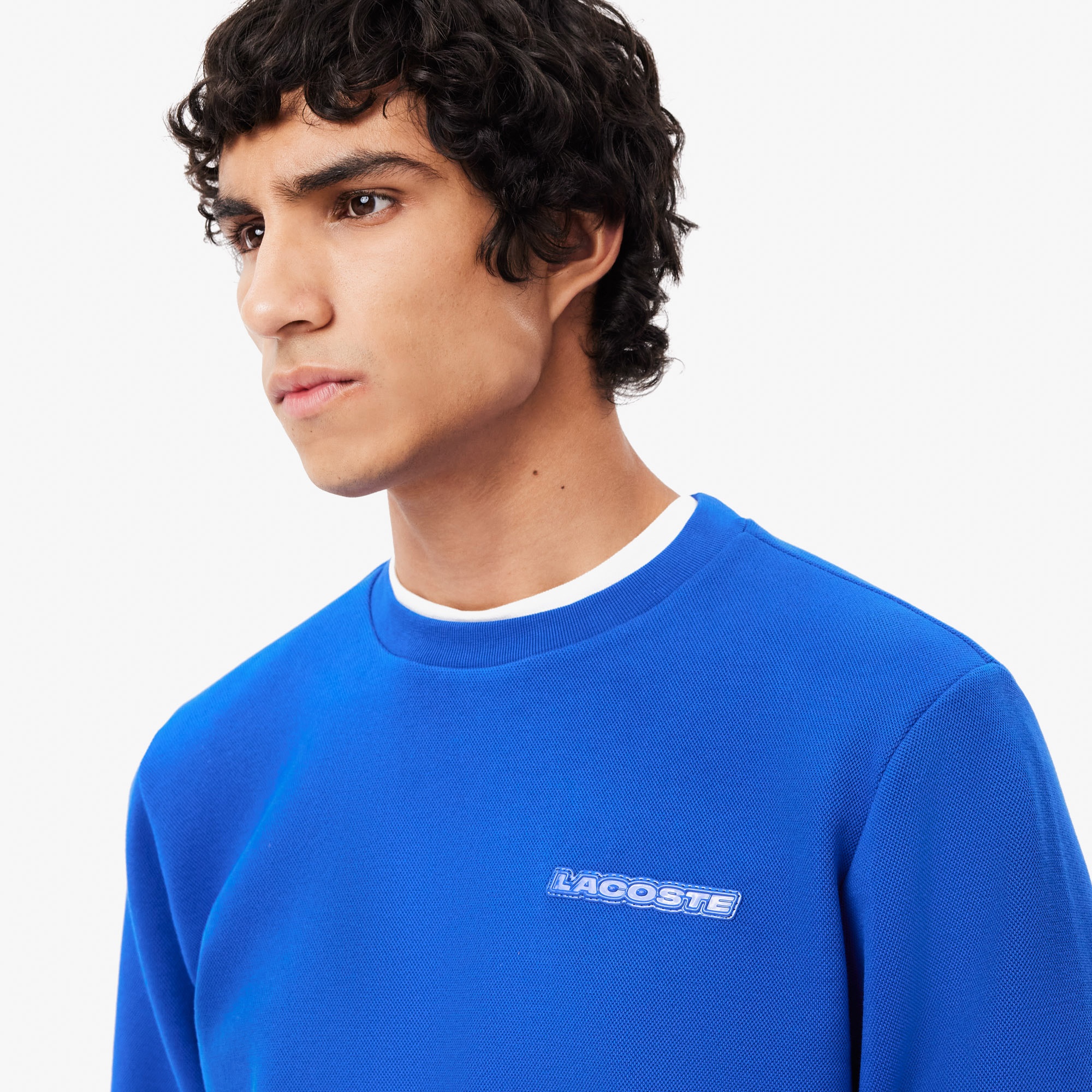 Lacoste Erkek Classic Fit Bisiklet Yaka Mavi Sweatshirt