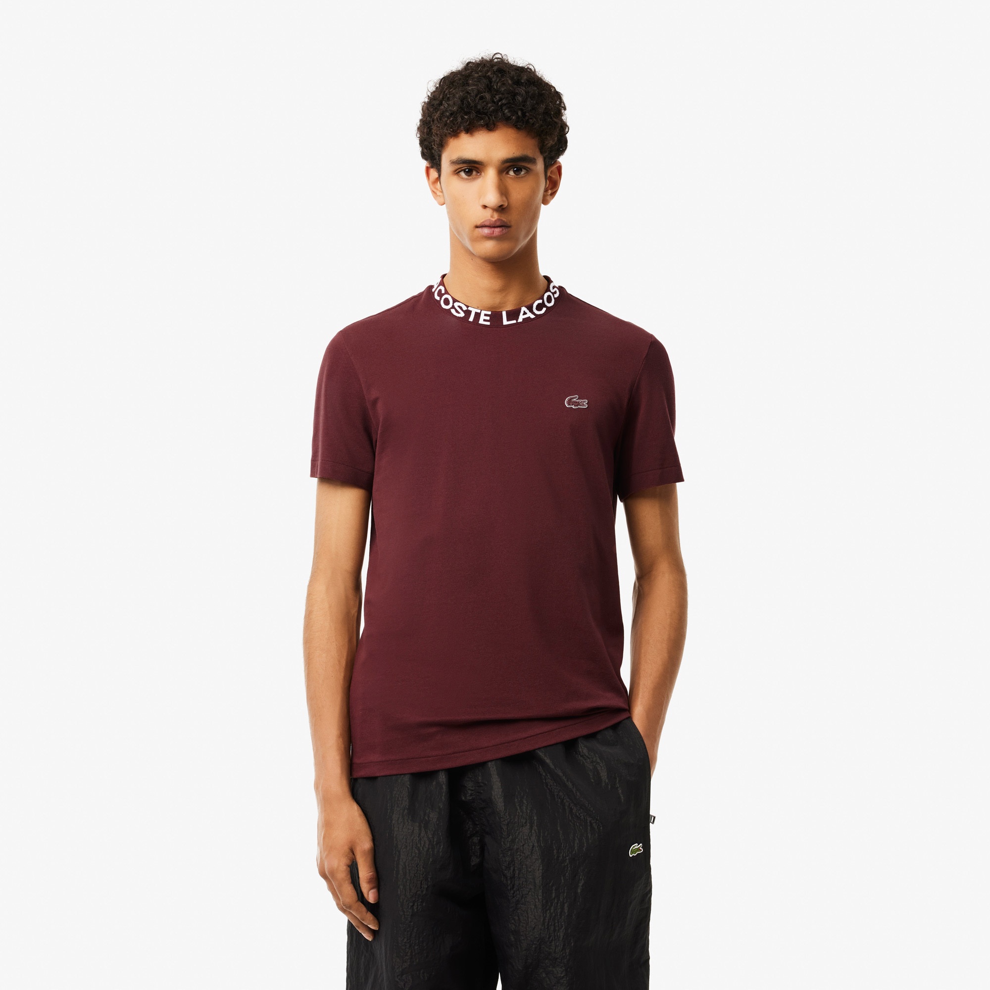 Lacoste Active Erkek Regular Fit Bisiklet Yaka Bordo T-Shirt
