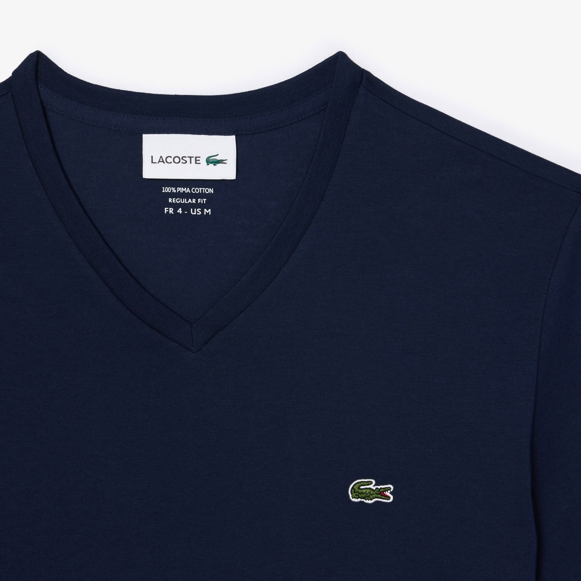 Lacoste Erkek Regular Fit V Yaka Lacivert T-Shirt