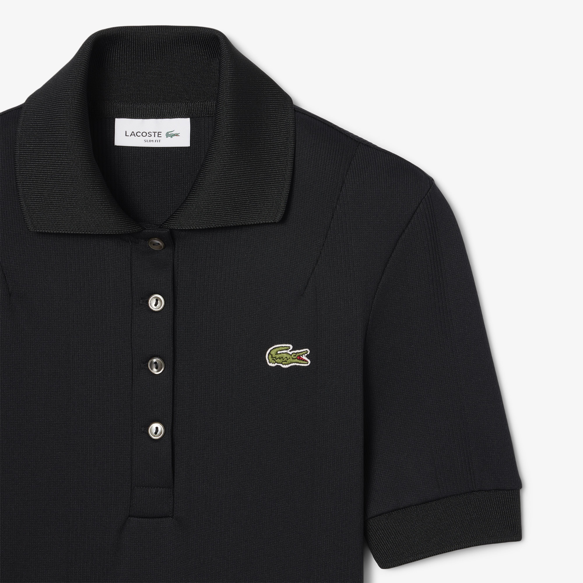 Lacoste FW24 RUNWAY L.12.12 Kadın Classic Fit Baskılı Siyah Polo