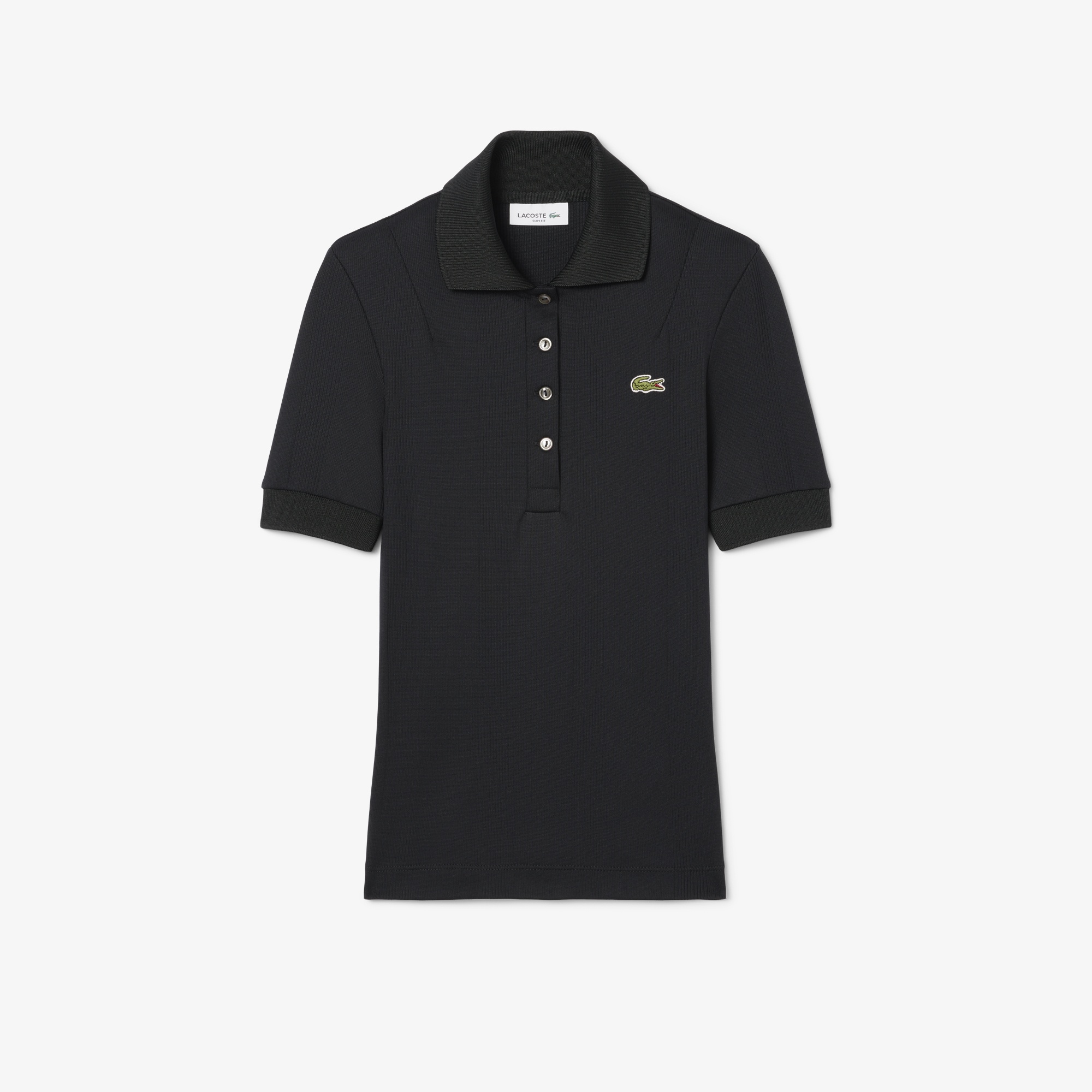 Lacoste FW24 RUNWAY L.12.12 Kadın Classic Fit Baskılı Siyah Polo