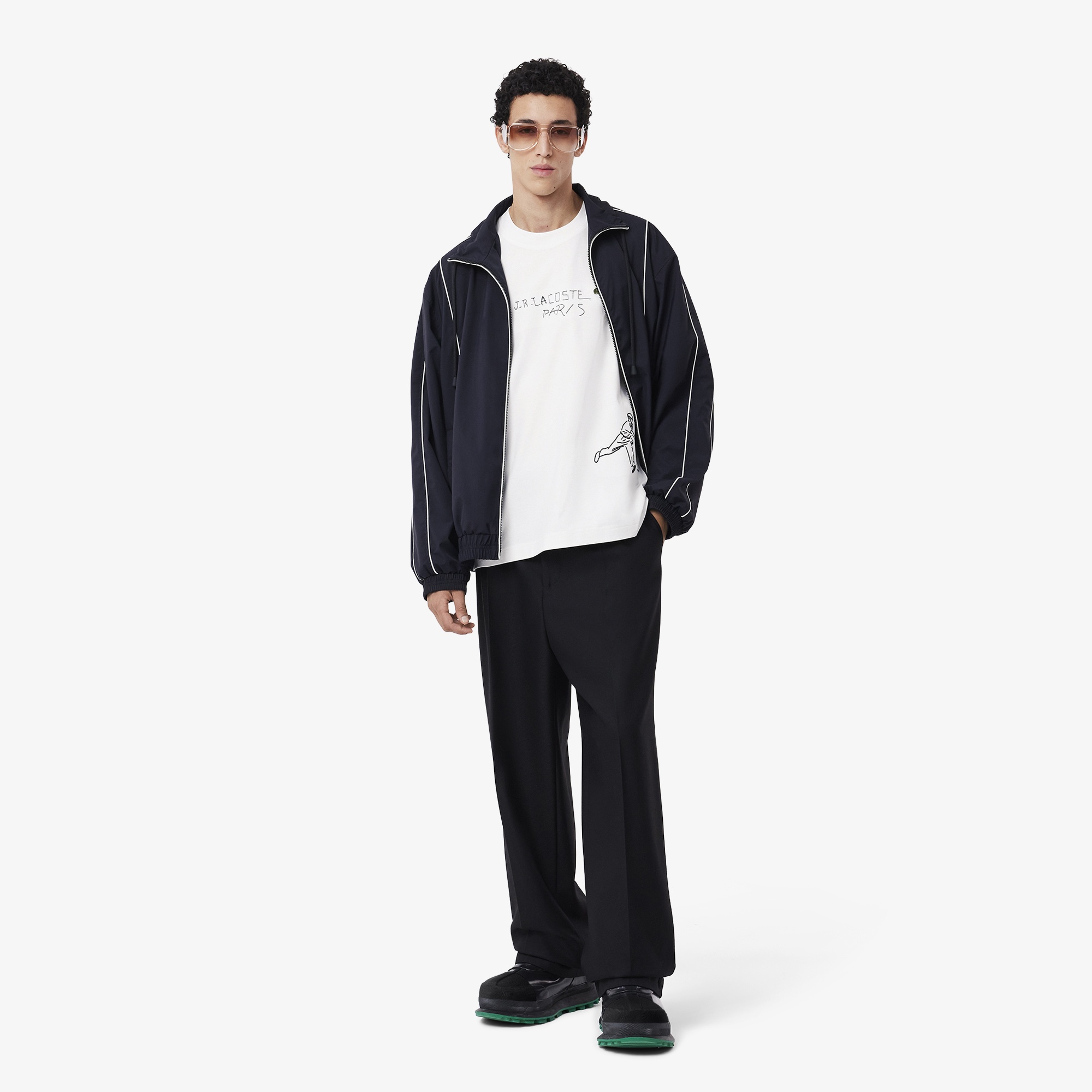 Lacoste FW24 RUNWAY Unisex Loose Fit Baskılı Beyaz T-Shirt