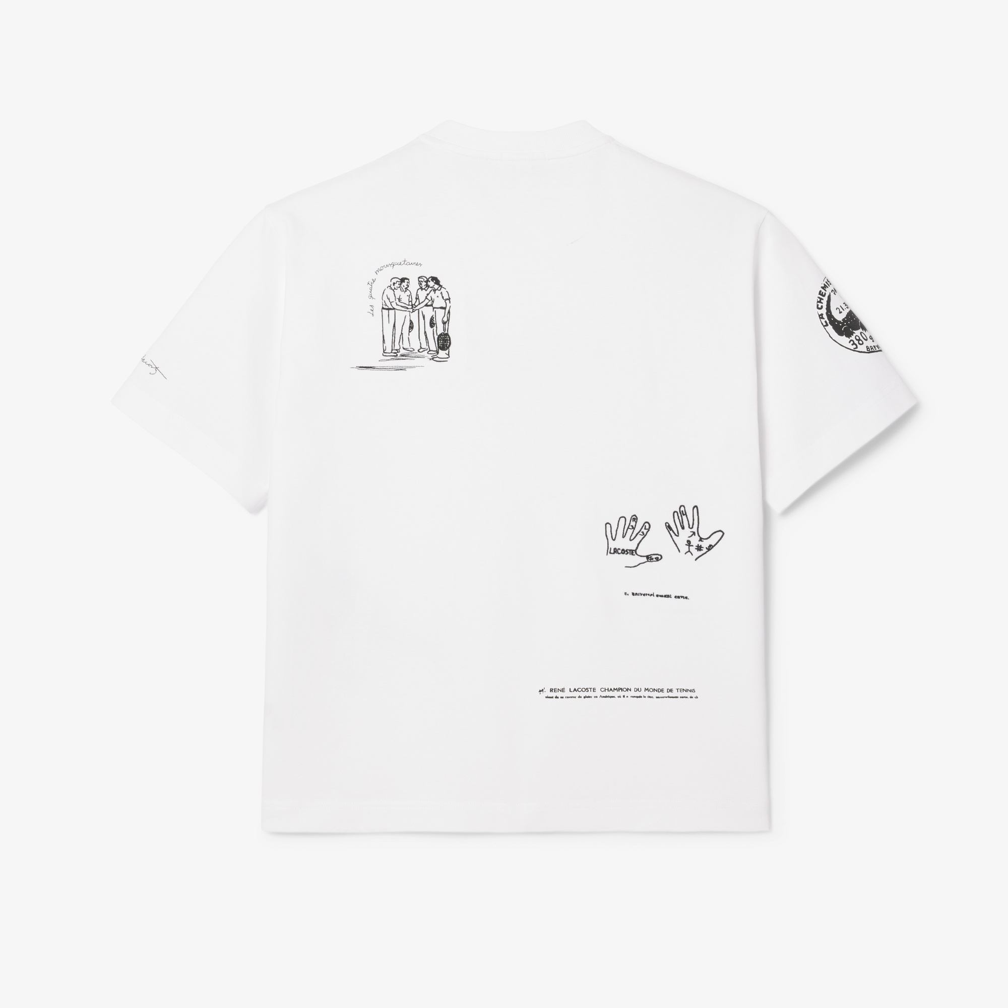 Lacoste FW24 RUNWAY Unisex Loose Fit Baskılı Beyaz T-Shirt