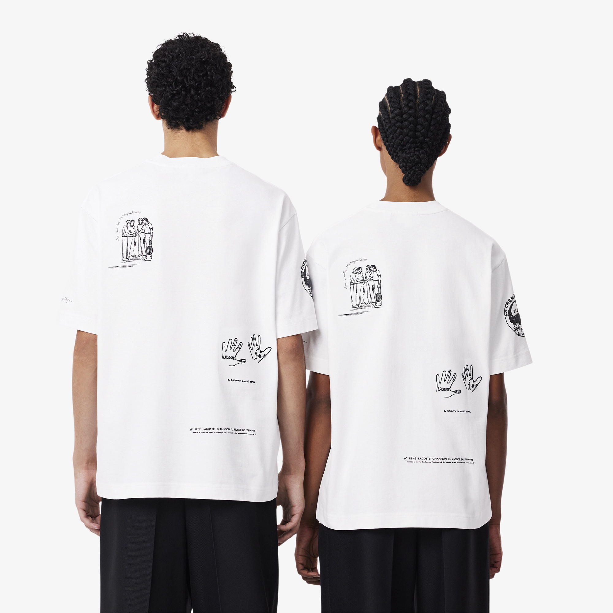 Lacoste FW24 RUNWAY Unisex Loose Fit Baskılı Beyaz T-Shirt