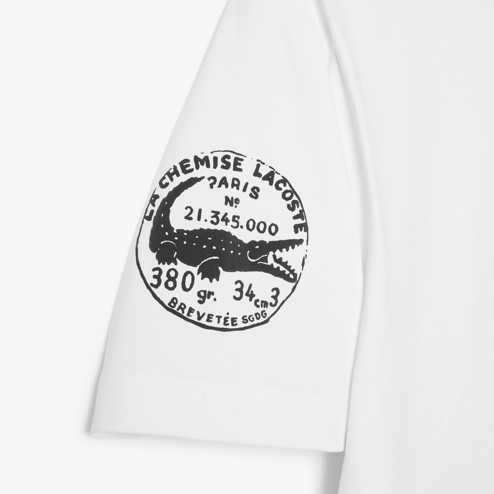 Lacoste FW24 RUNWAY Unisex Loose Fit Baskılı Beyaz T-Shirt