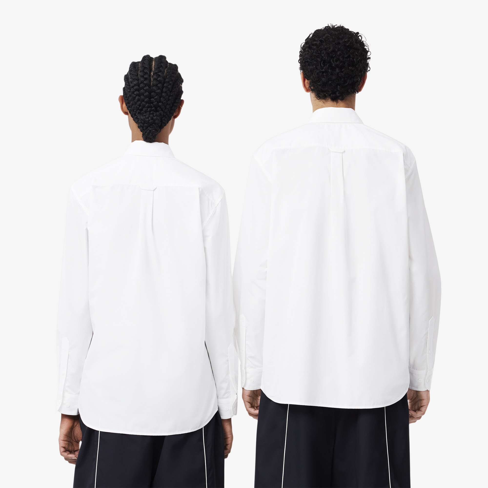 Lacoste FW24 RUNWAY Unisex Loose Fit Baskılı Beyaz Gömlek