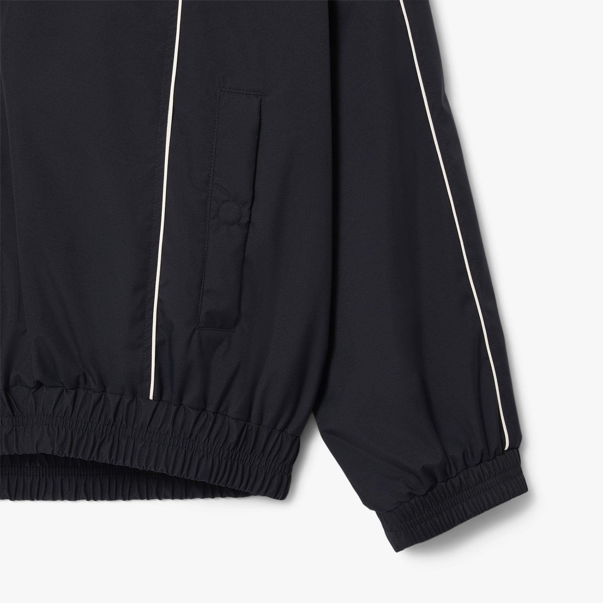 Lacoste FW24 RUNWAY Unisex Loose Fit Dik Yaka Siyah Yağmurluk