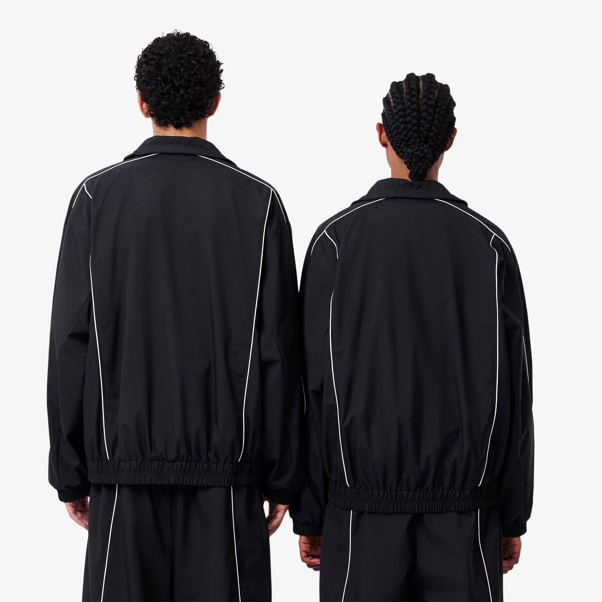 Lacoste FW24 RUNWAY Unisex Loose Fit Dik Yaka Siyah Yağmurluk