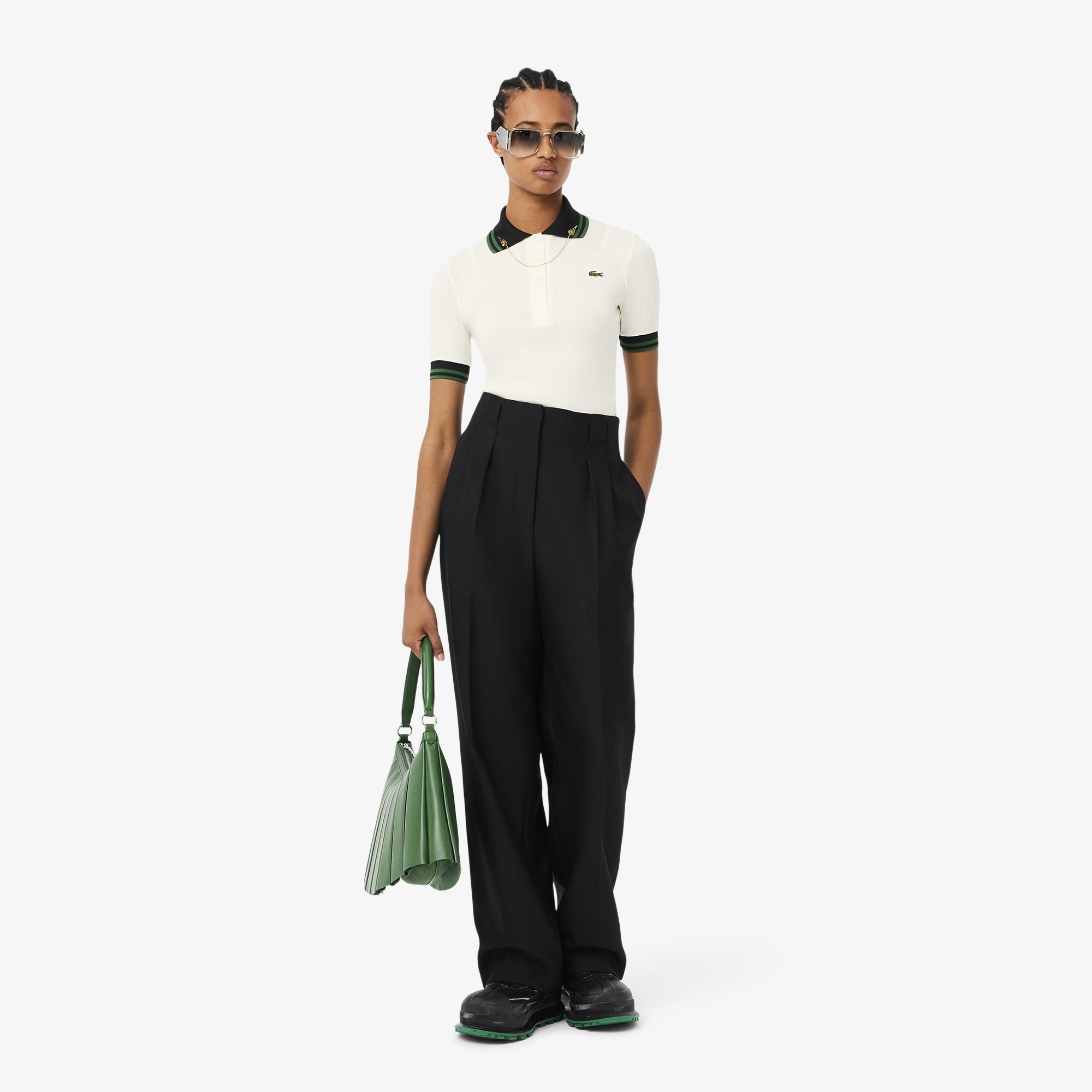 Lacoste FW24 RUNWAY L.12.12 Kadın Classic Fit Baskılı Beyaz Polo