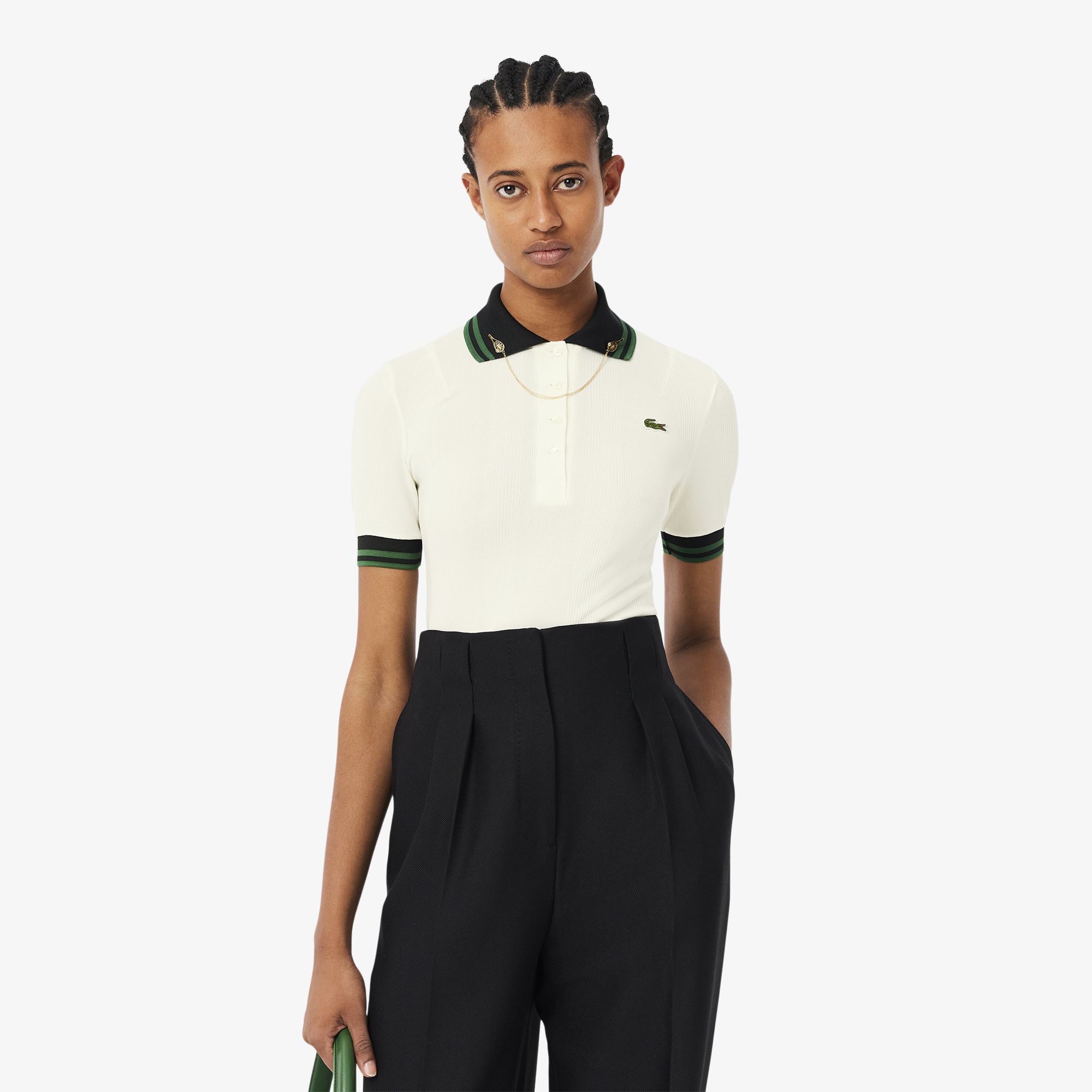 Lacoste FW24 RUNWAY L.12.12 Kadın Classic Fit Baskılı Beyaz Polo
