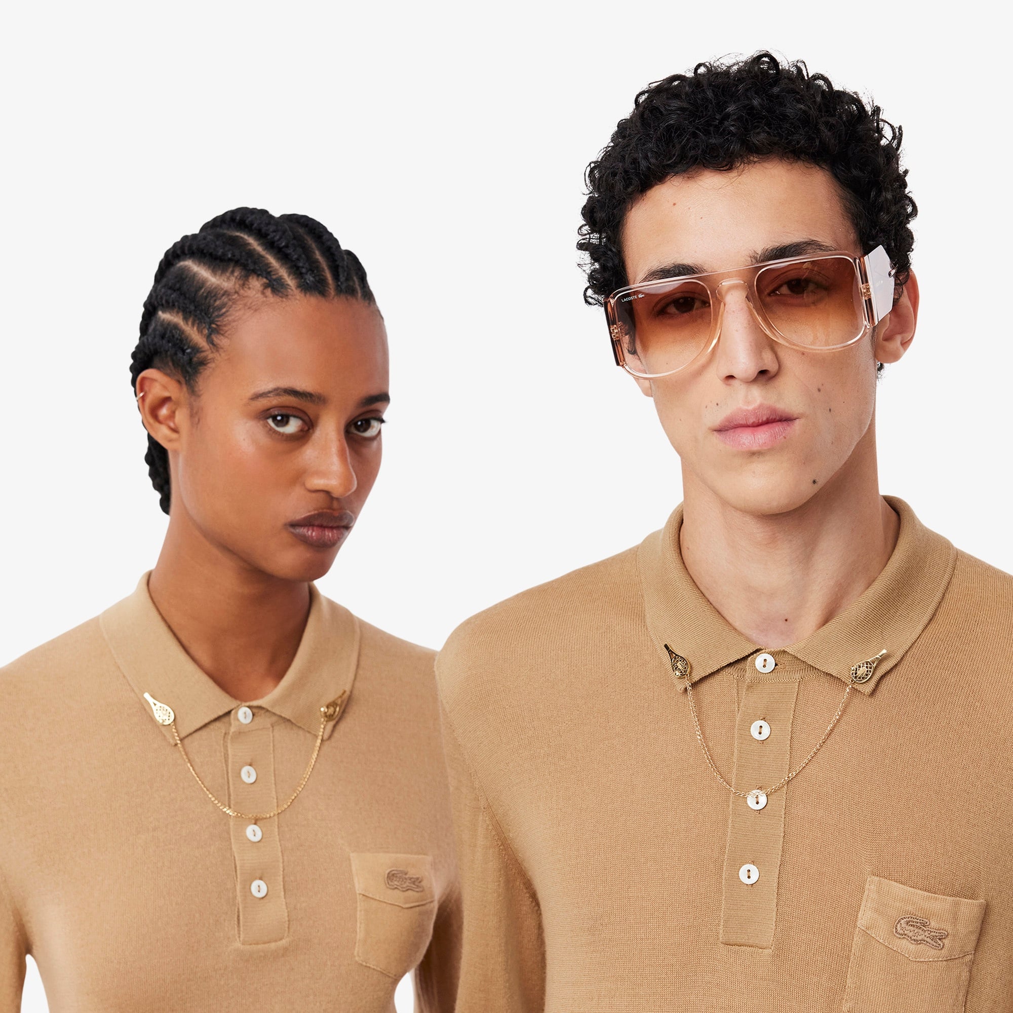 Lacoste FW24 RUNWAY Unisex Slim Fit Polo Yaka Kahverengi Triko