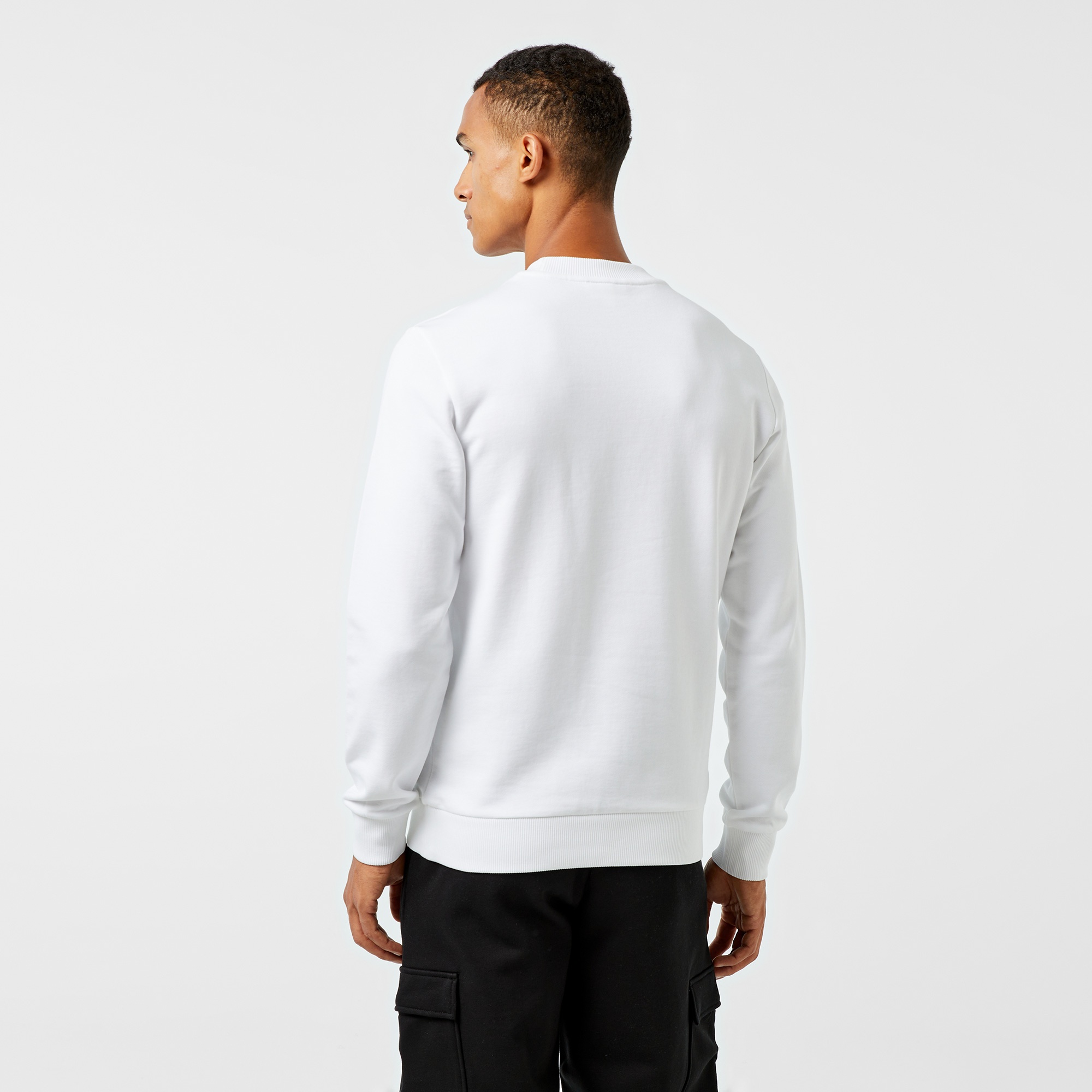 Lacoste Erkek Regular Fit Bisiklet Yaka Baskılı Beyaz Sweatshirt