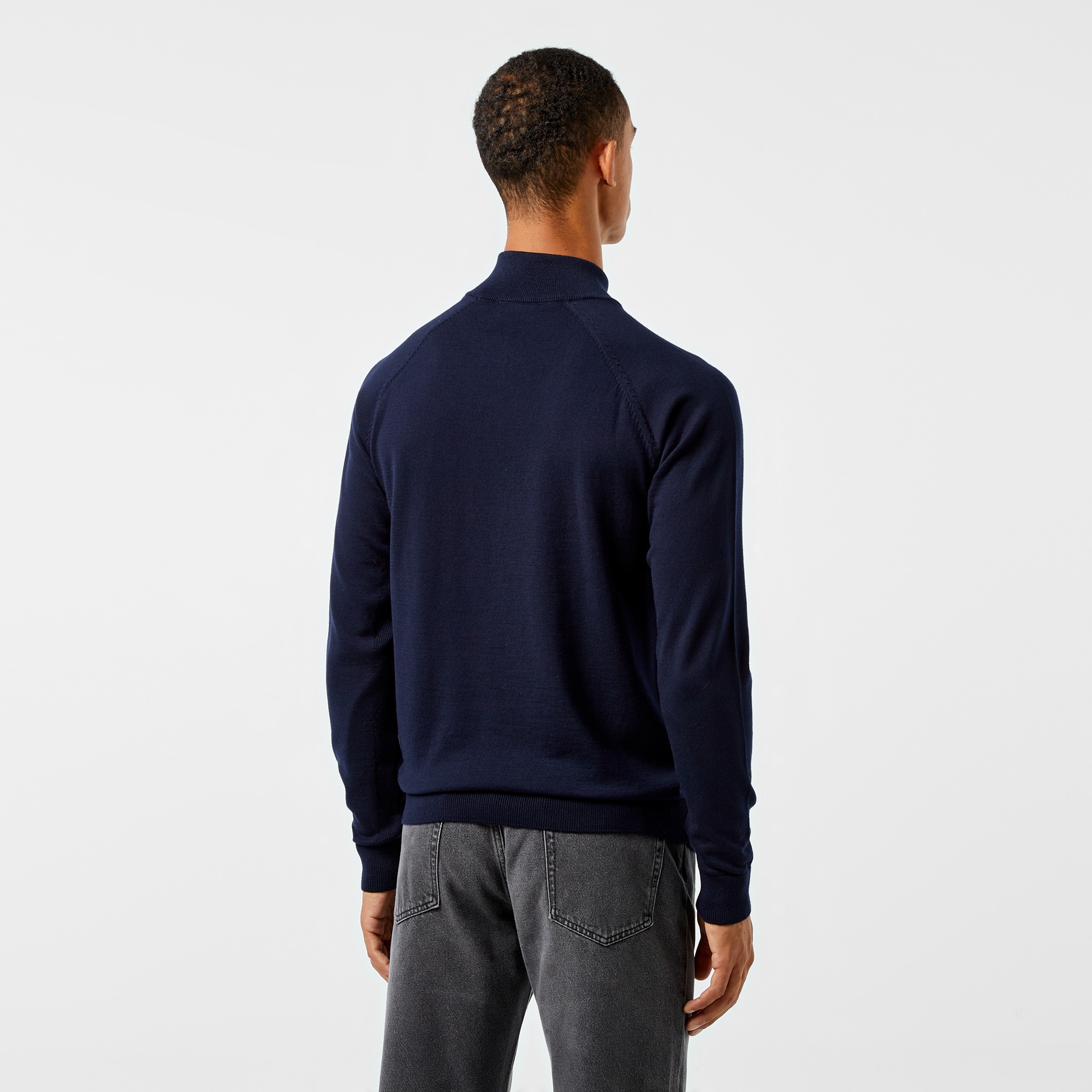 Lacoste Erkek Regular Fit Yarım Fermuarlı Lacivert Triko