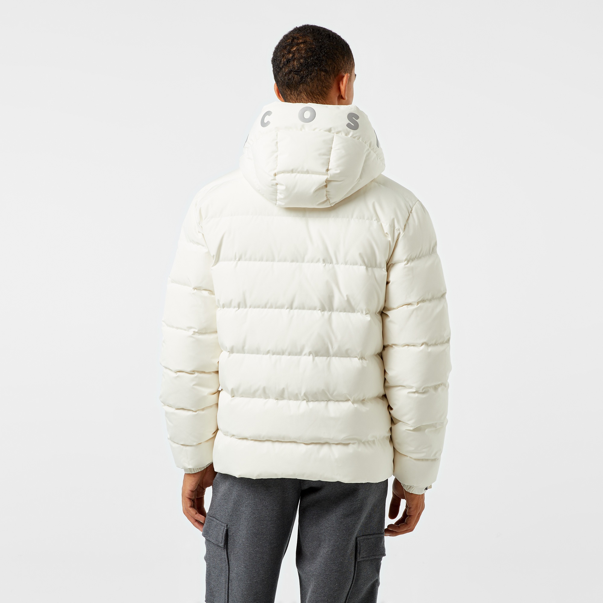 Lacoste Erkek Regular Fit Kapüşonlu Beyaz Şişme Mont