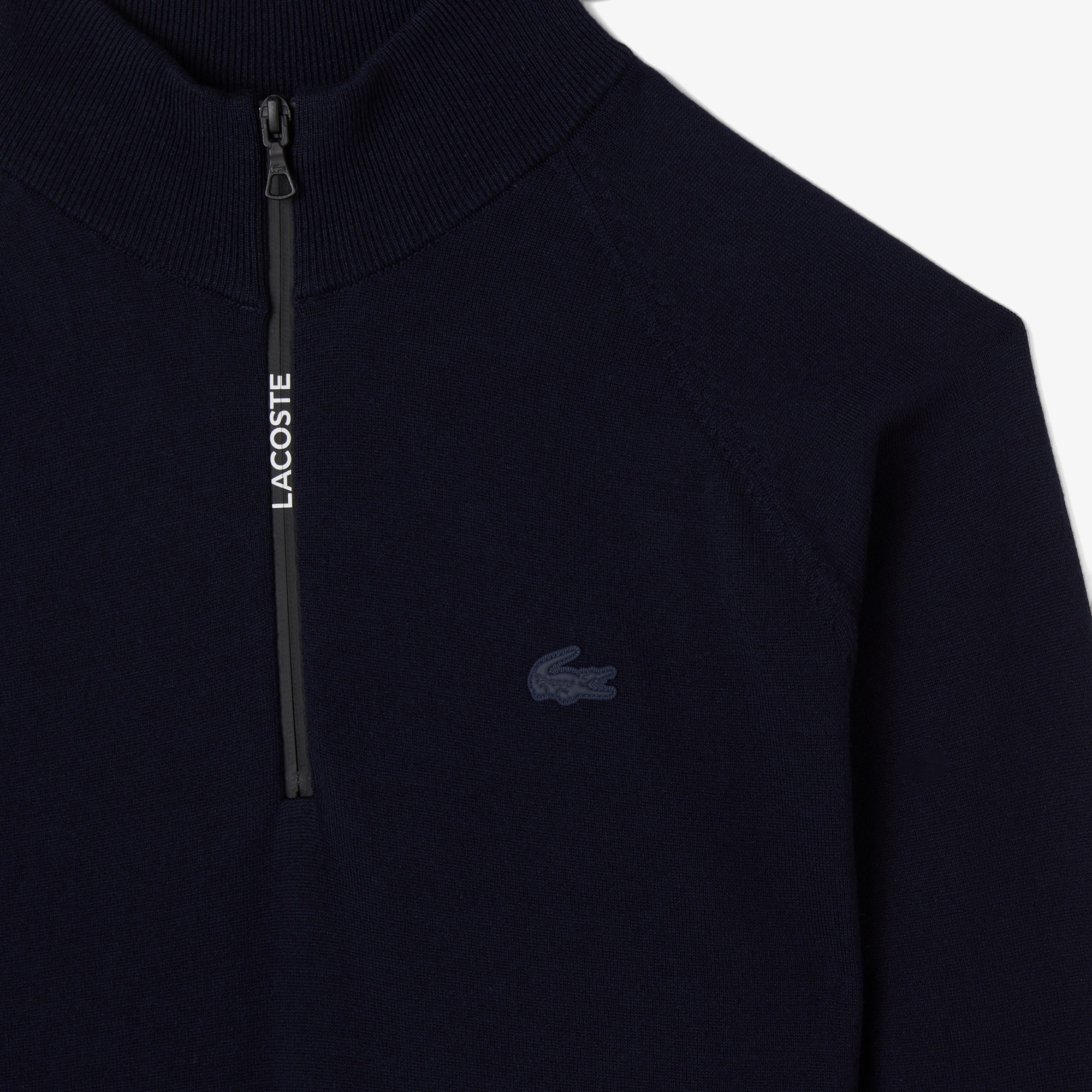 Lacoste Erkek Regular Fit Yarım Fermuarlı Lacivert Triko