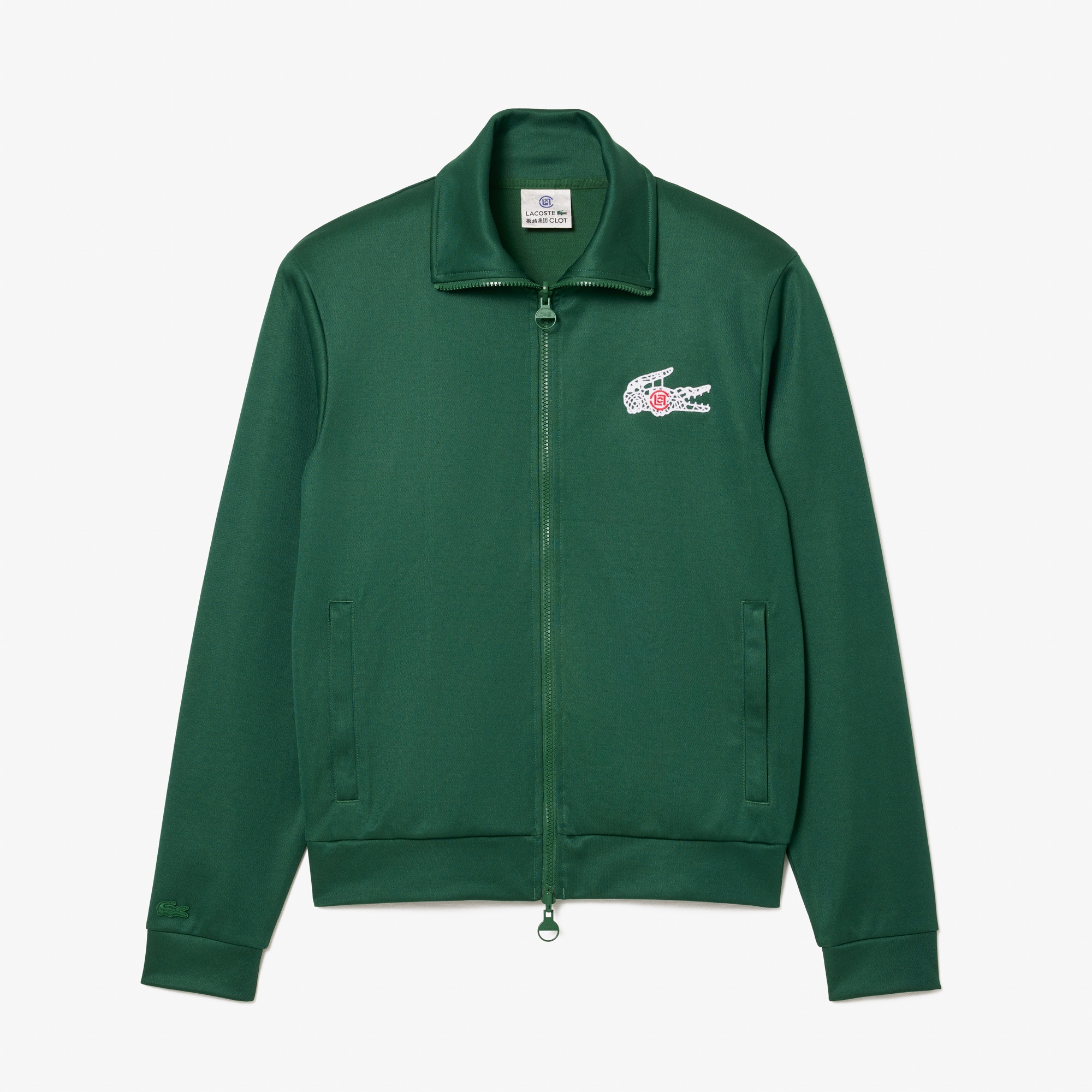 Lacoste X CLOT Unisex Regular Fit Fermuarlı Yeşil Sweatshirt