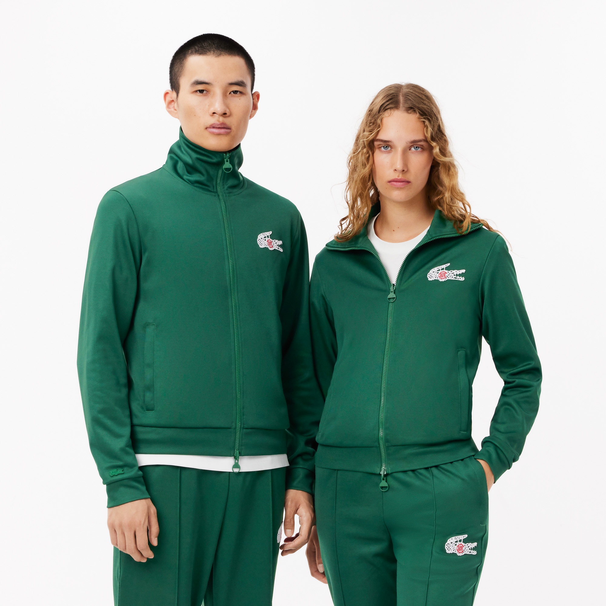 Lacoste X CLOT Unisex Regular Fit Fermuarlı Yeşil Sweatshirt