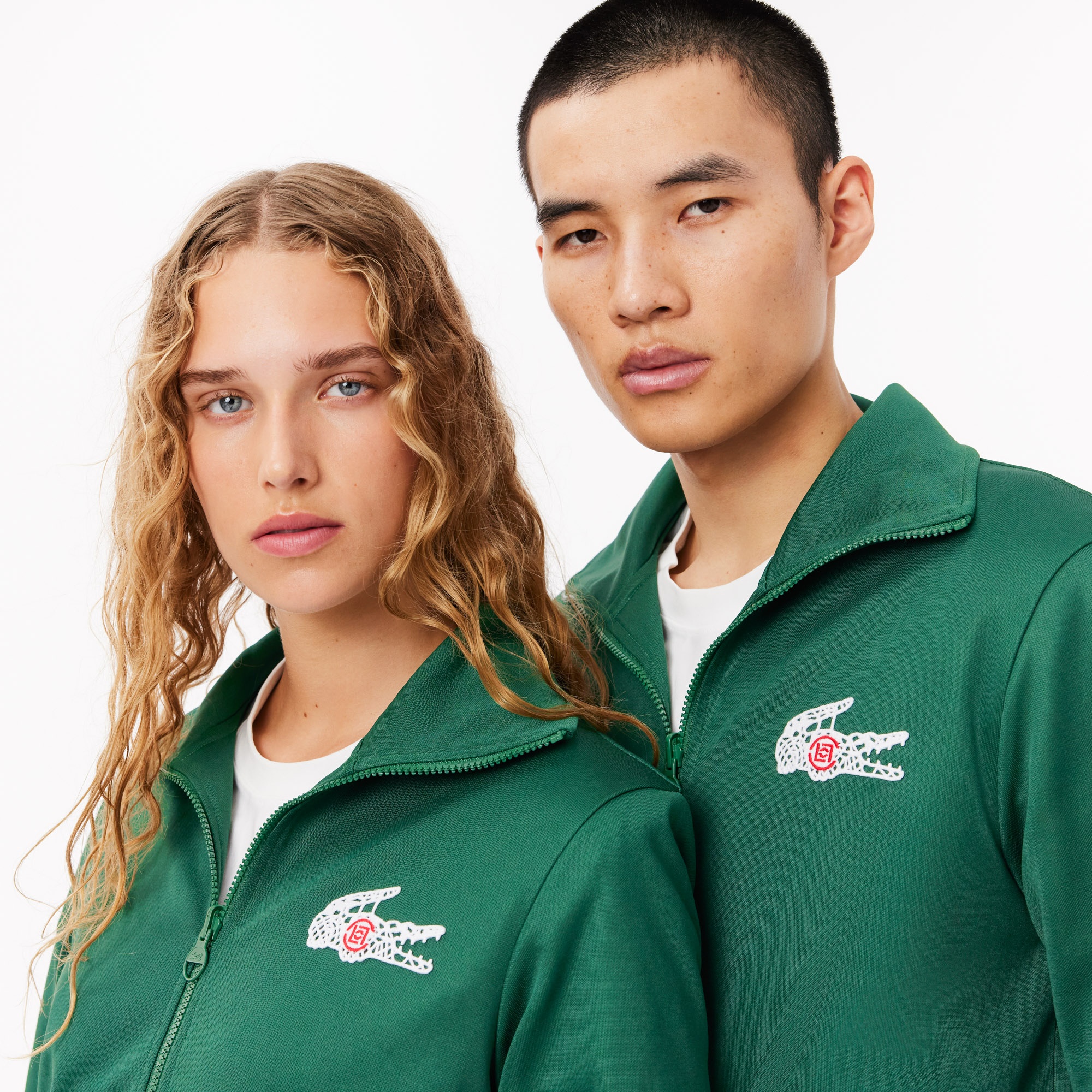 Lacoste X CLOT Unisex Regular Fit Fermuarlı Yeşil Sweatshirt