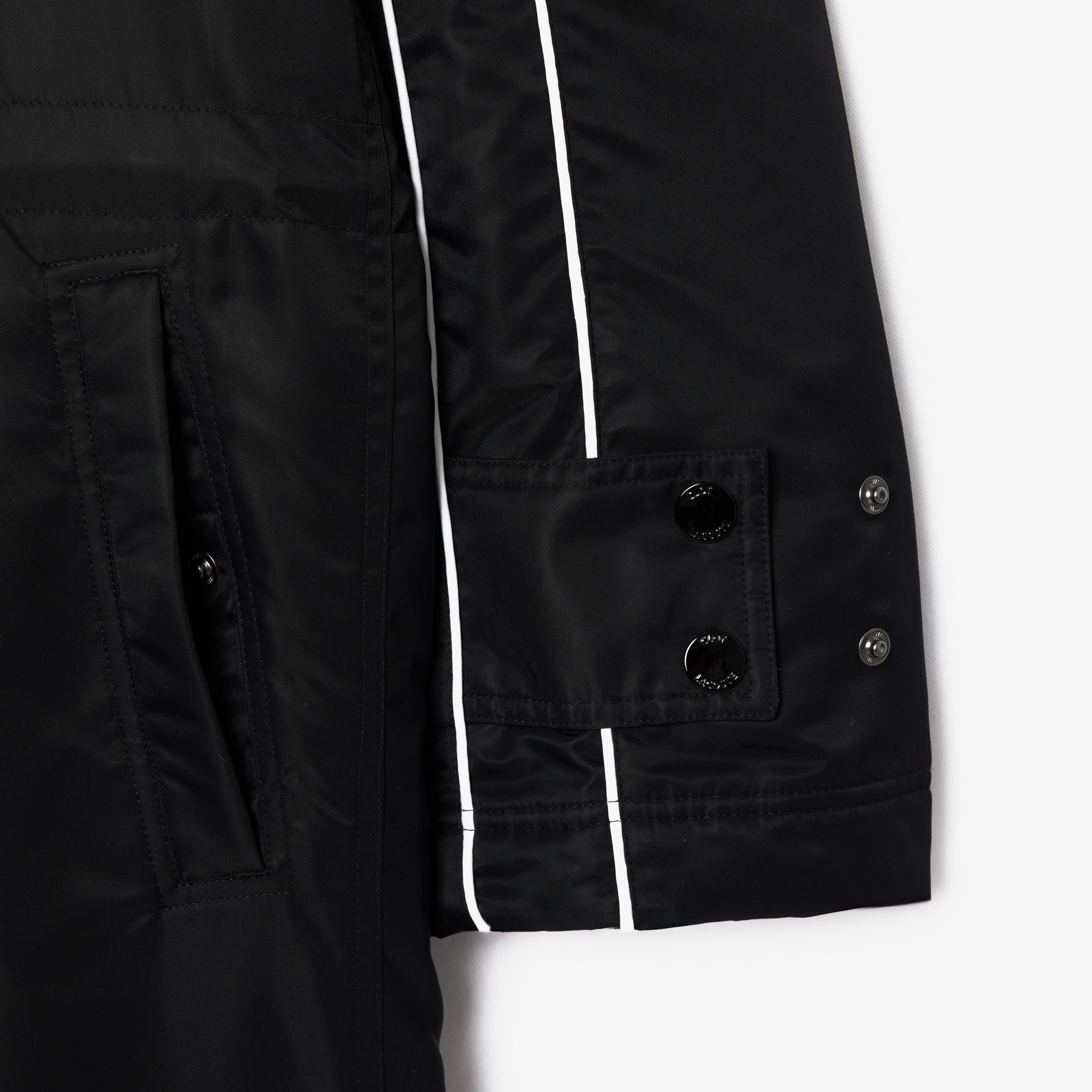 Lacoste X CLOT Unisex Kapüşonlu Çift Taraflı Siyah Yağmurluk