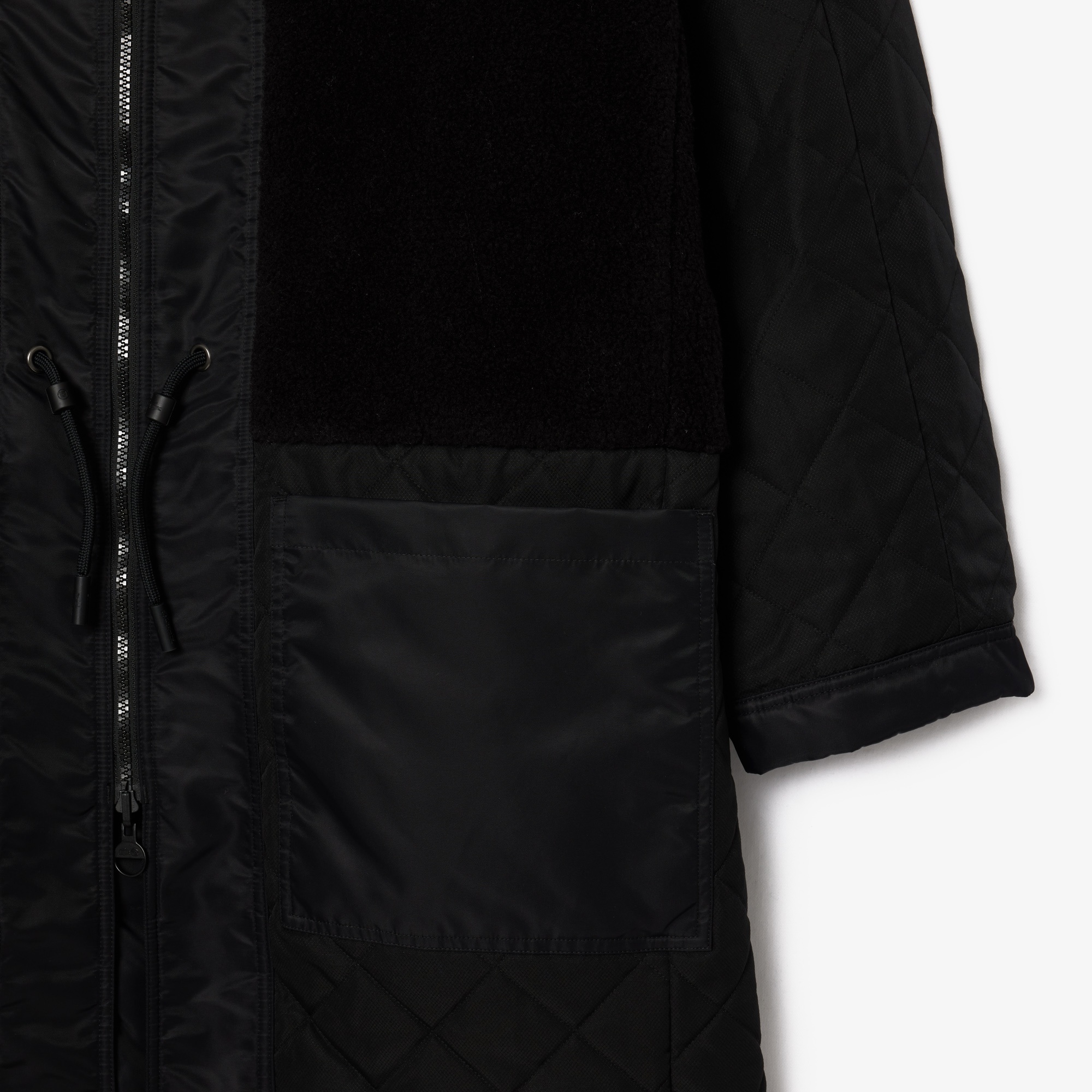 Lacoste X CLOT Unisex Kapüşonlu Çift Taraflı Siyah Yağmurluk