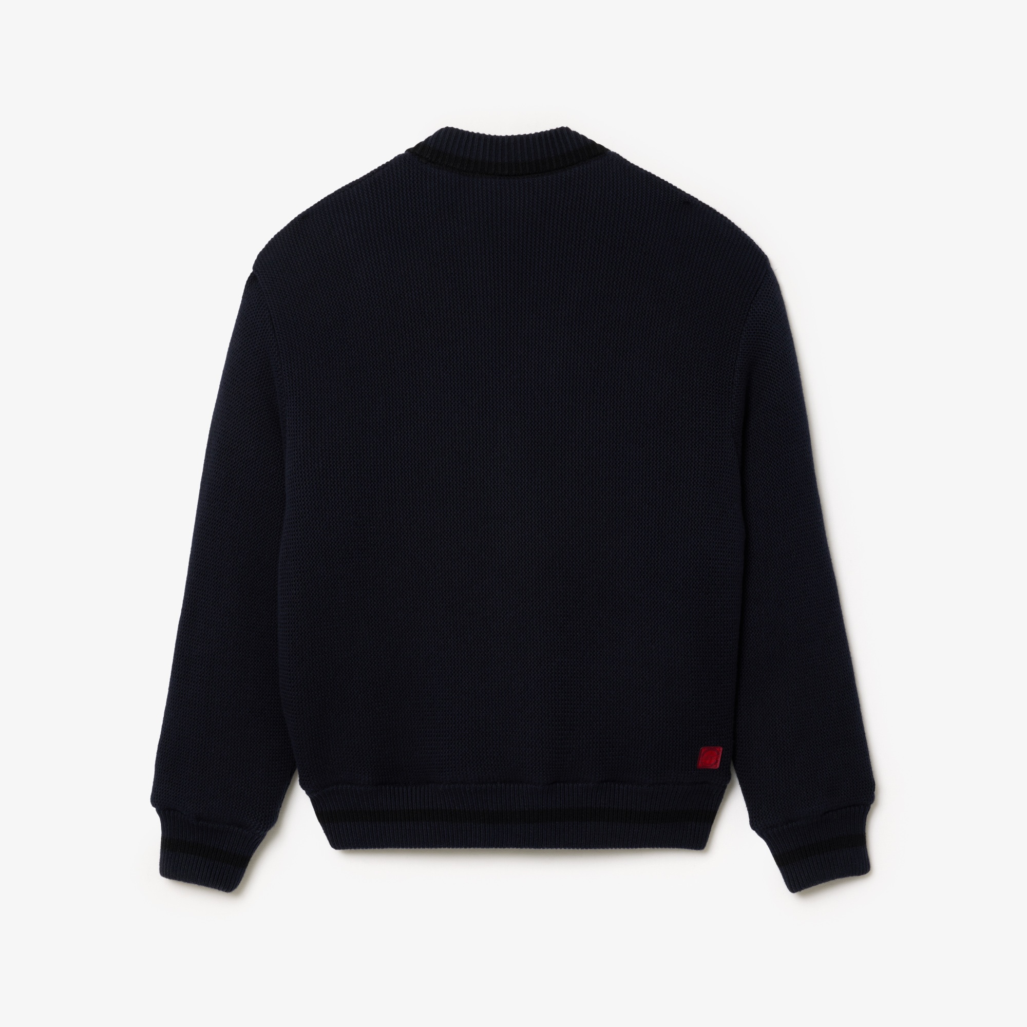 Lacoste X CLOT Unisex Relaxed Fit V Yaka Baskılı Çift Taraflı Lacivert Hırka