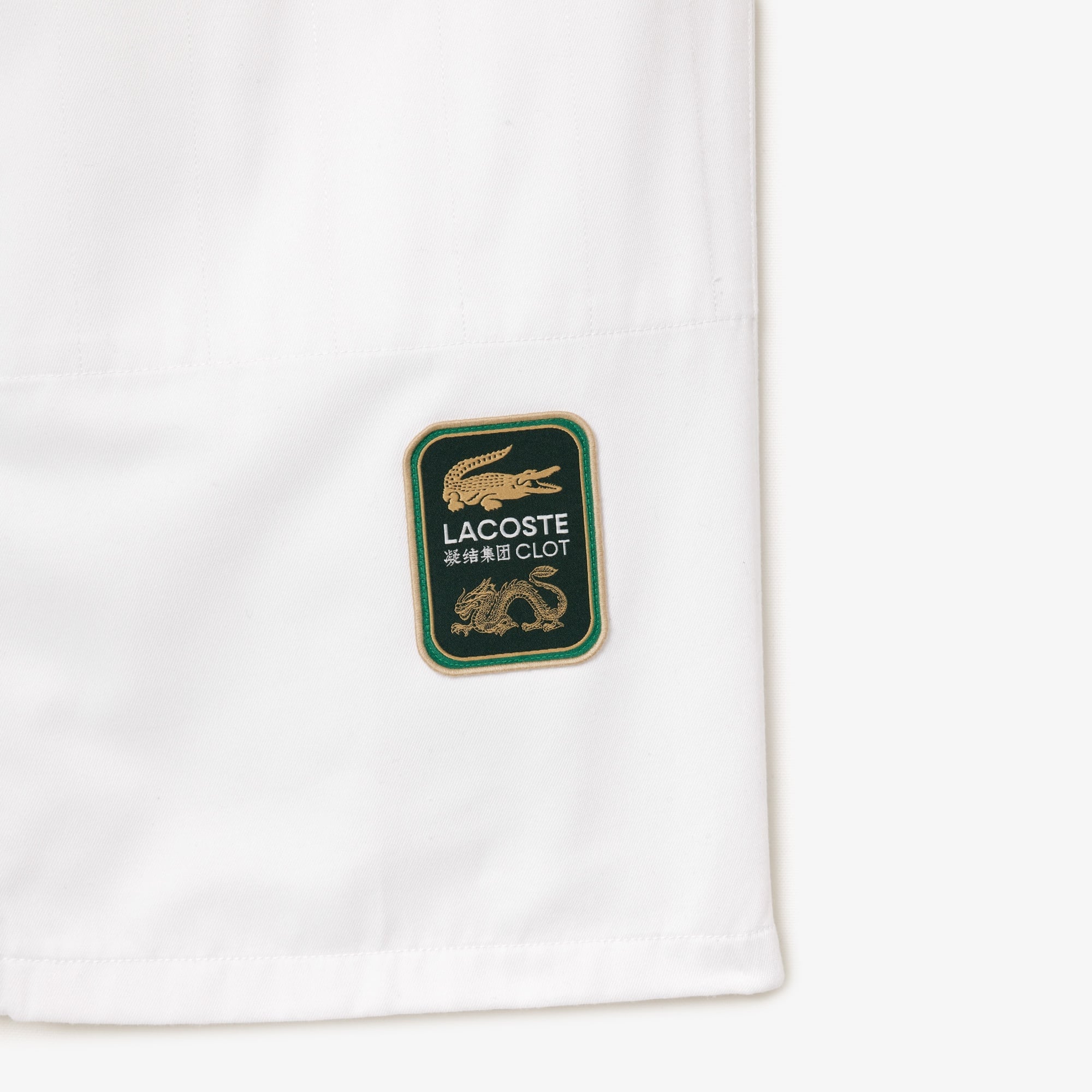 Lacoste X CLOT Unisex Relaxed Fit Baskılı Beyaz Eşofman Altı